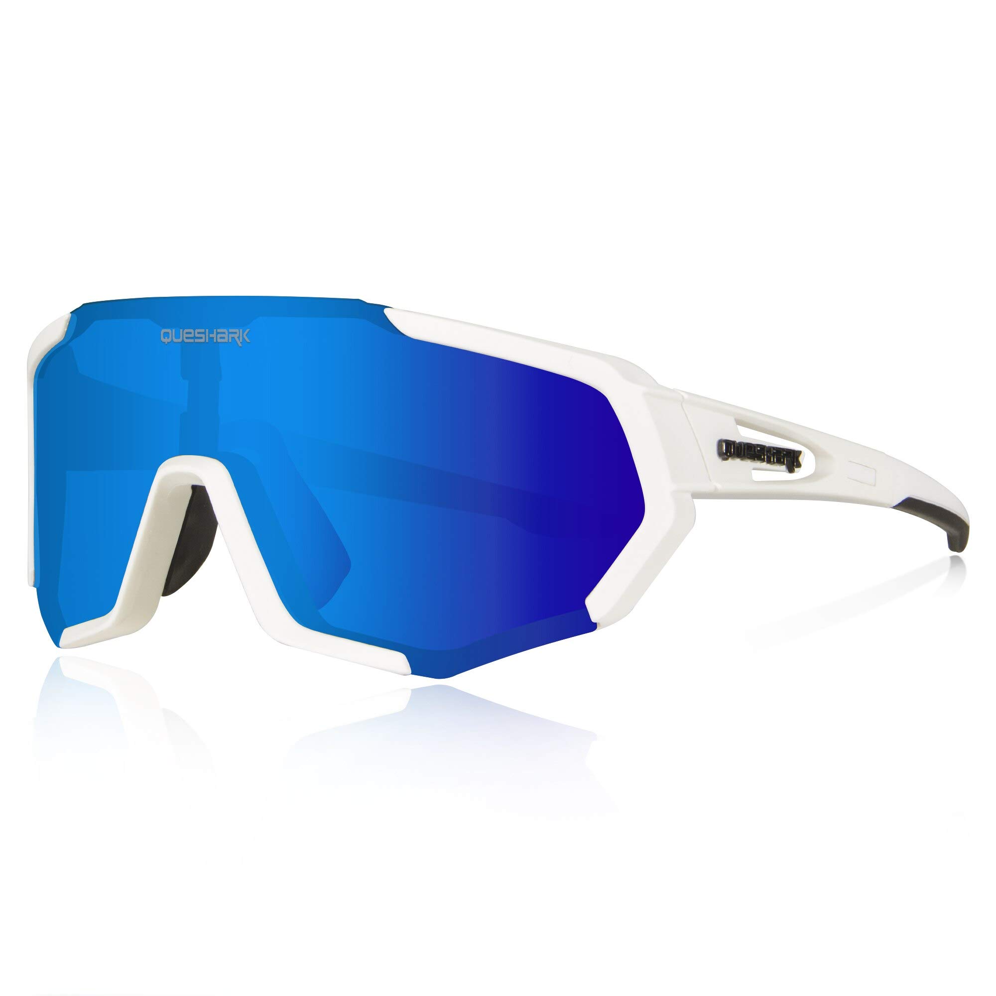 Queshark Polarized Cycling Glasses for Men & Women - UV Protection Sports Sunglasses with 2 HD Lenses - Ideal for Cycling, Running, Hiking & Outdoor Activities
