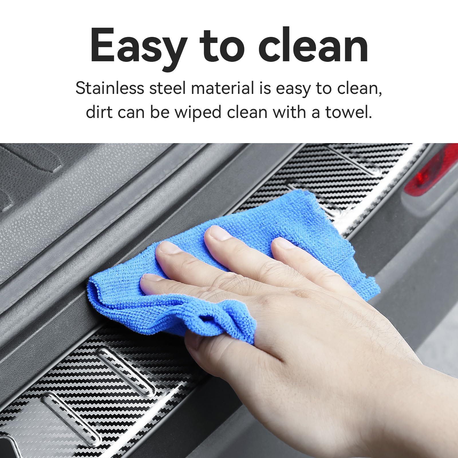 Stainless Steel Rear Bumper Guard & Trunk Sill Protector for Honda Accord 2022-2018 Hybrid/HEV - Carbon Fiber Style Exterior Accessories - Perfect for Parking Protection & Scratch Prevention