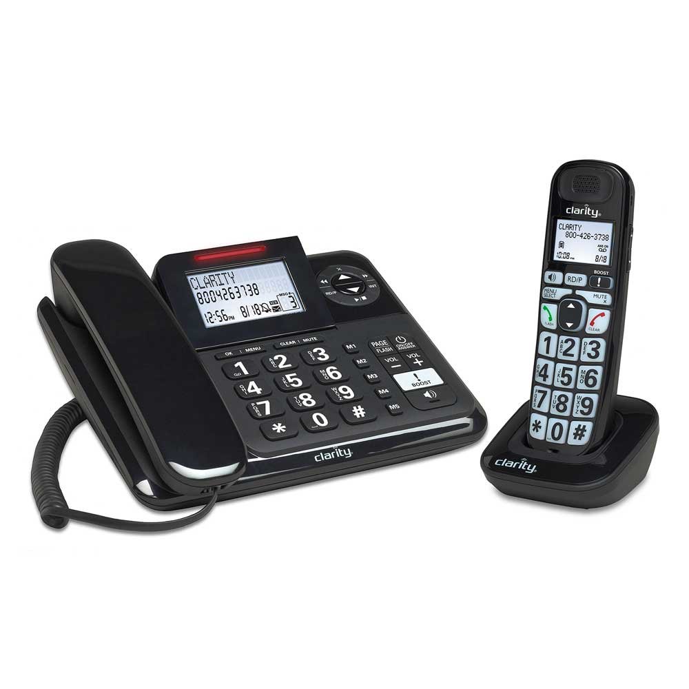 Clarity E814 Amplified Cordless Phone with Extra Handset - Hearing Aid Compatible, Loud & Clear Sound for Seniors | Home & Office Use | 1-Year Warranty