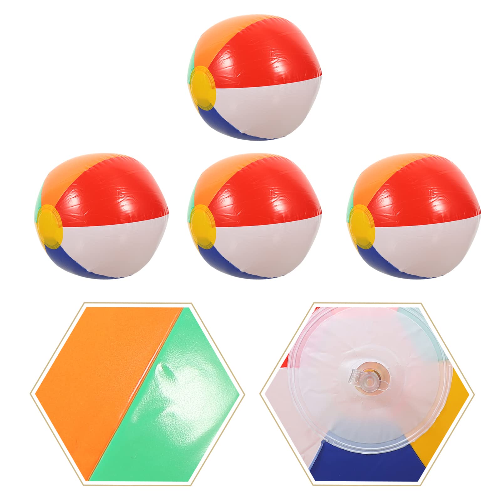 iBasenice 4-Piece Giant Inflatable Beach Ball Set for Kids - Outdoor Pool, Water Play & Jumping Toys - PVC Durable Swimming Pool Floats - Perfect for Beach, Backyard & Summer Parties