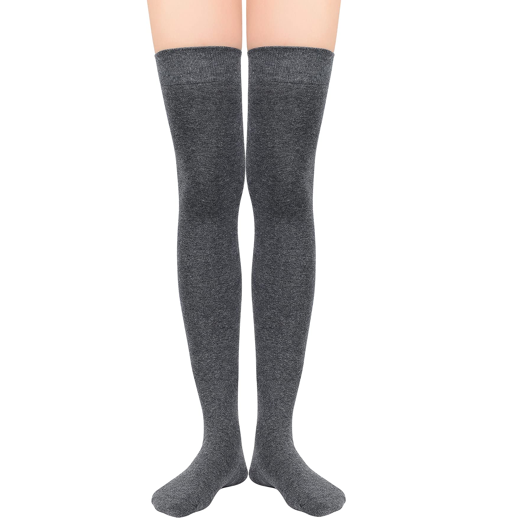 Zando Women's Cotton Thigh High Socks - Over Knee Stockings for Daily Wear & Outfits