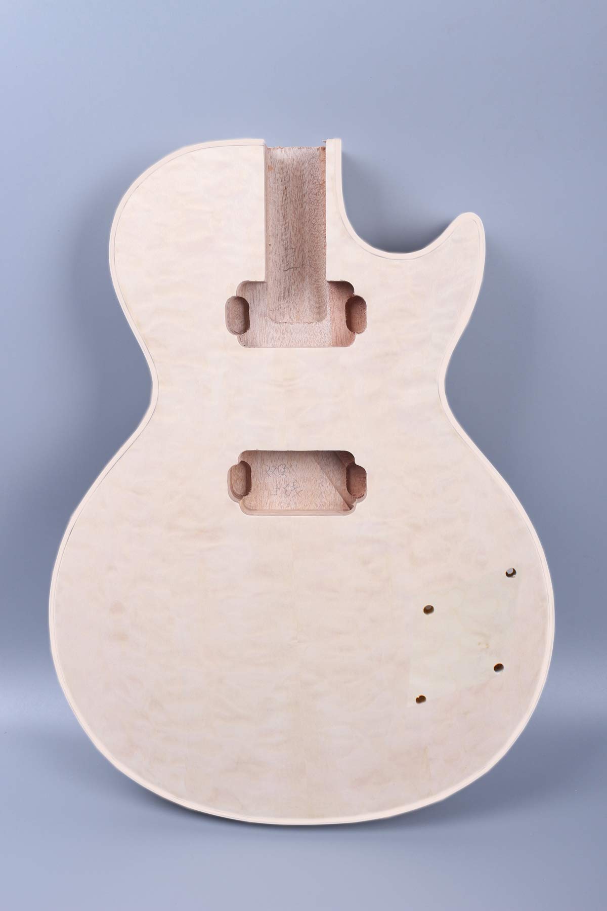 Premium DIY Electric Guitar Body - Quilted Maple & Mahogany Wood with Water Ripple Veneer, Set-in Heel Replacement for Professional Musicians & Guitar Enthusiasts - Perfect for Home Studios, Live Performances & Custom Builds