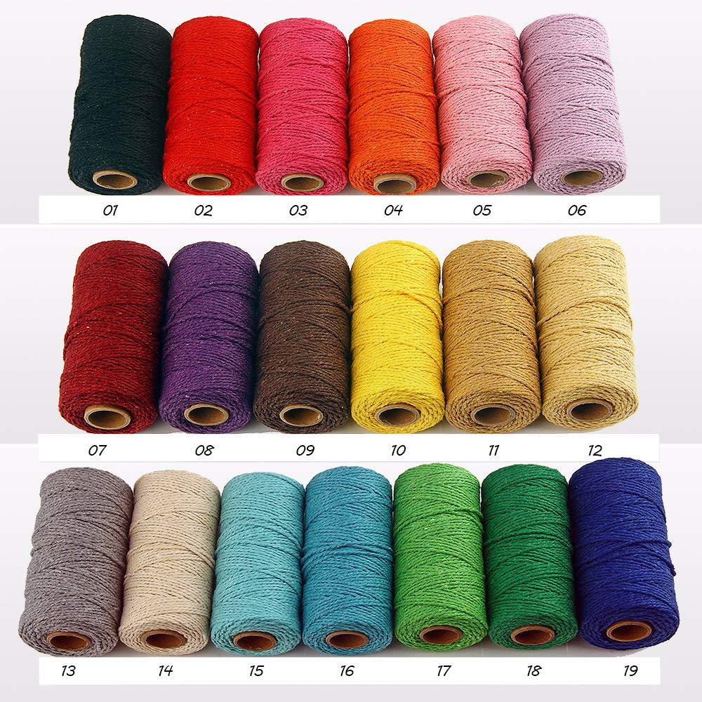 Premium Bakers Twine Cotton String - 2mm Thick, 656 Feet Natural Coffee & Bread Twine for Gift Wrapping, DIY Crafts, Baking, and Party Decorations