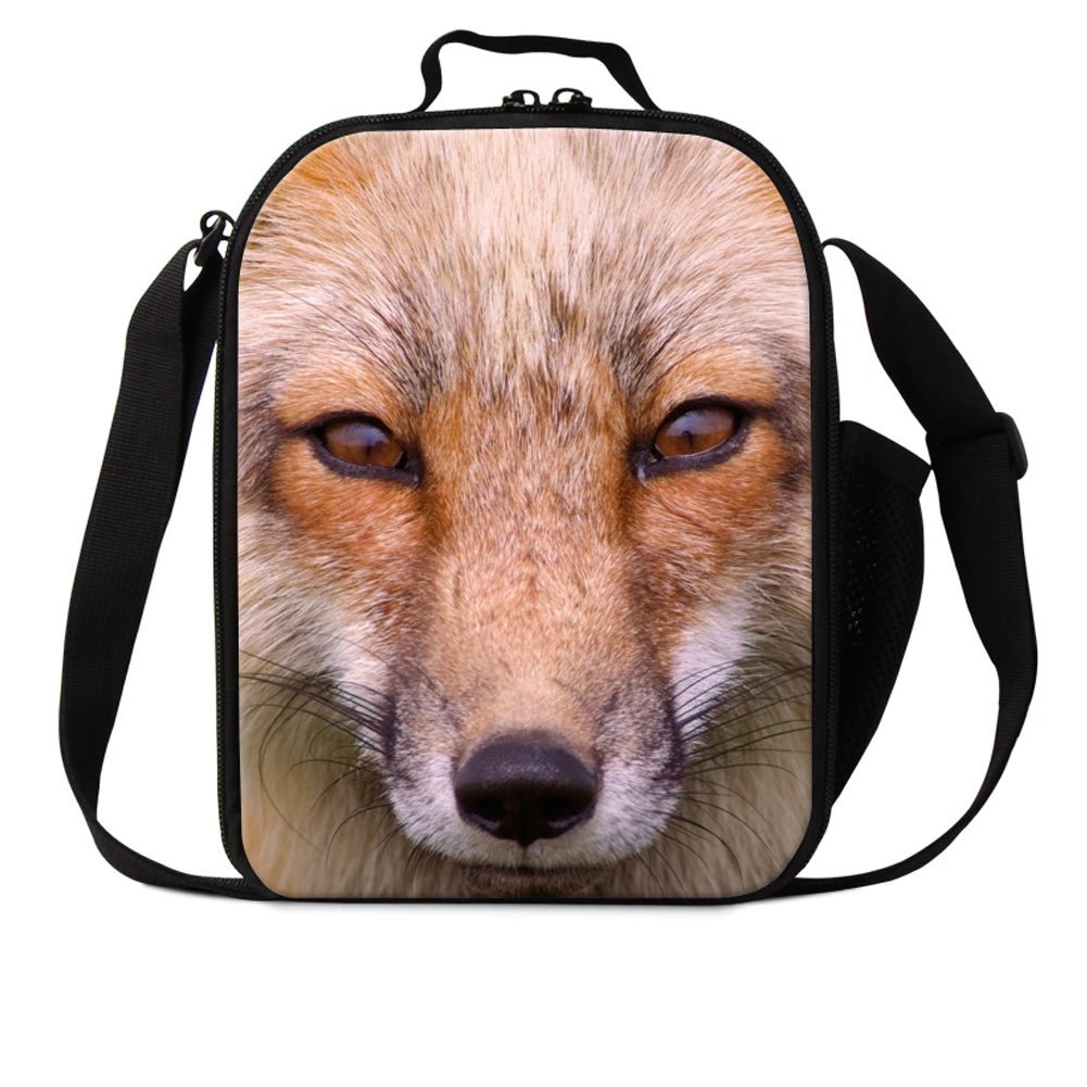 Insulated Lunch Cooler Bag for Kids & Adults - Fox Print Design, Leakproof & Durable for School, Work, Picnics & Outdoor Activities
