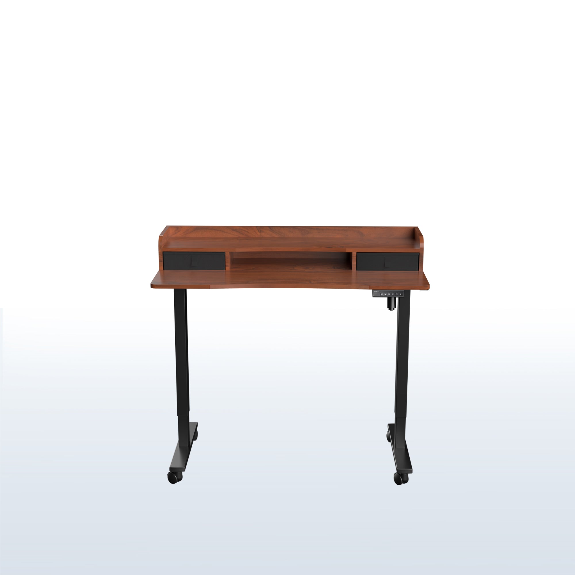 EY Series 48 x 24 Inch Two-Tier Mobile Electric Standing Desk with Storage - Perfect for Home Office, Study Room & Small Workspace