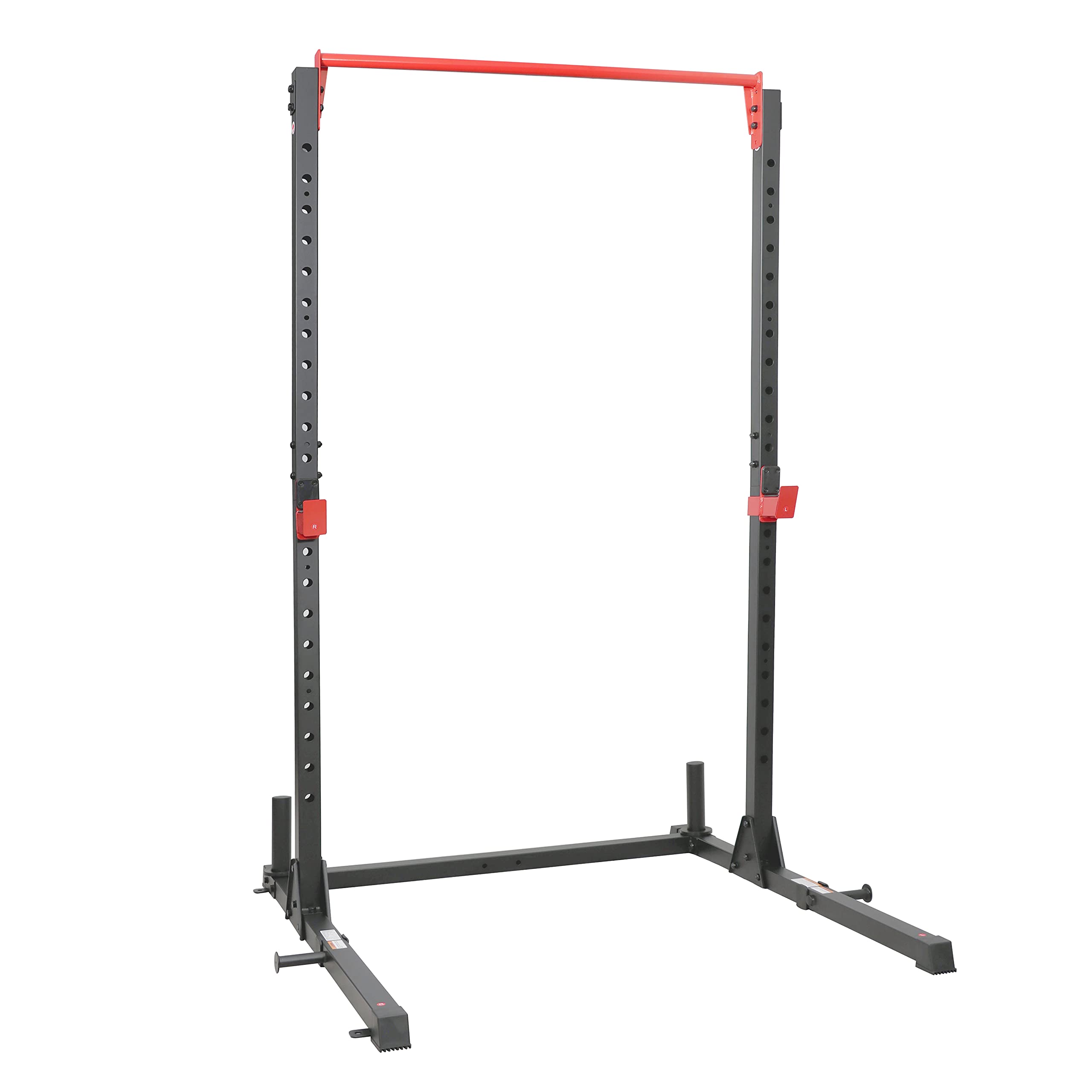 Sunny Health & Fitness Power Cage & Squat Rack - Heavy Duty 1000lb Capacity with J-Hooks, Adjustable Pull-Up Bar, Weight Plate Holders & Resistance Band Posts - Perfect for Home Gym Strength Training & Weightlifting Workouts