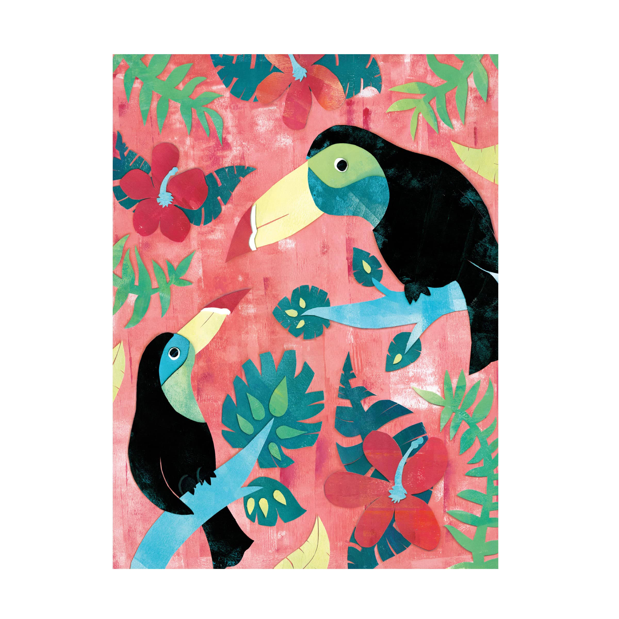 Wild Apple Portfolio 'Jungle Jive I Dark' Canvas Wall Art - 14x19 Inches - Modern Tropical Home Decor for Living Room, Bedroom & Office