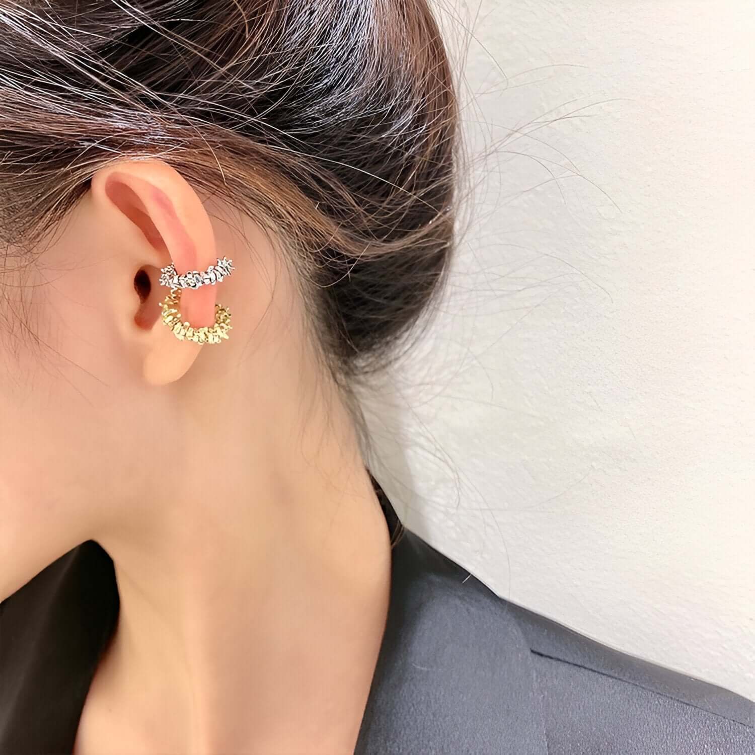 Simple Irregular Cube Beads Ear Cuff Set - Trendy Boho Jewelry for Women | R0796 | Perfect for Parties, Weddings & Everyday Fashion