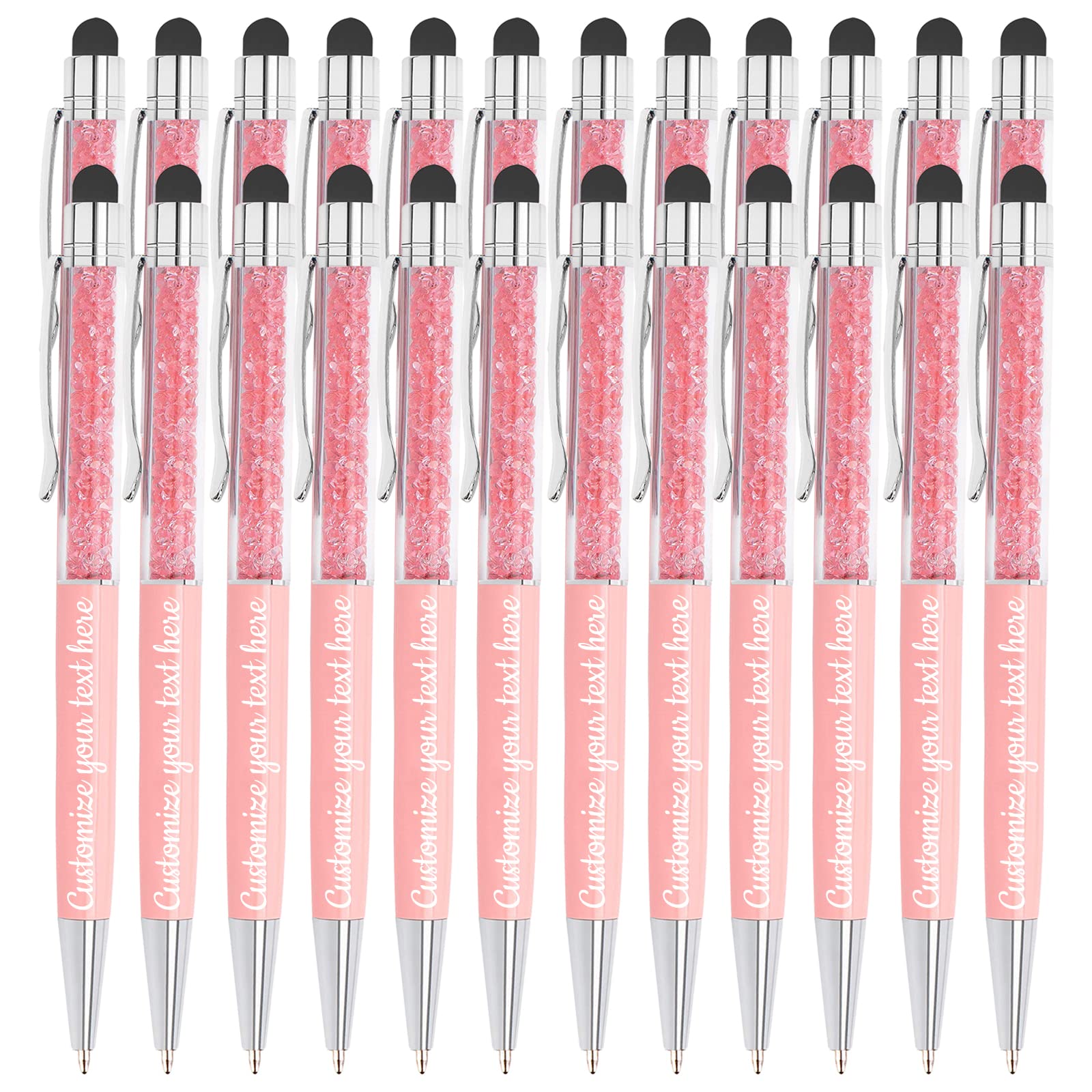 156-Piece Custom Crystal Ballpoint Pen Set - Personalized Stylus Pen for Touchscreen Devices, Office & School Supplies - Perfect for Note-Taking, Tablet Use, and Gift Giving