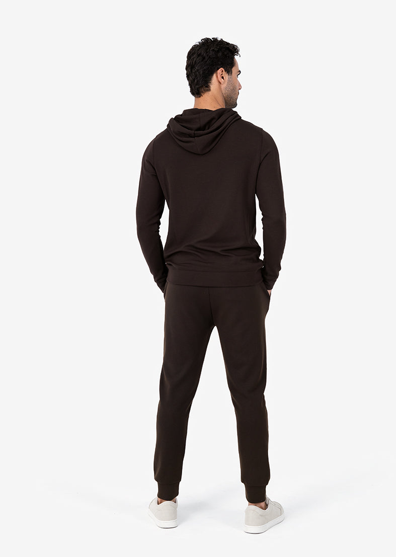 Men's Comfortable Lounge Pants - Soft Casual Relaxed Fit Pajama Pants for Home, Travel & Sleep - Coffee Brown