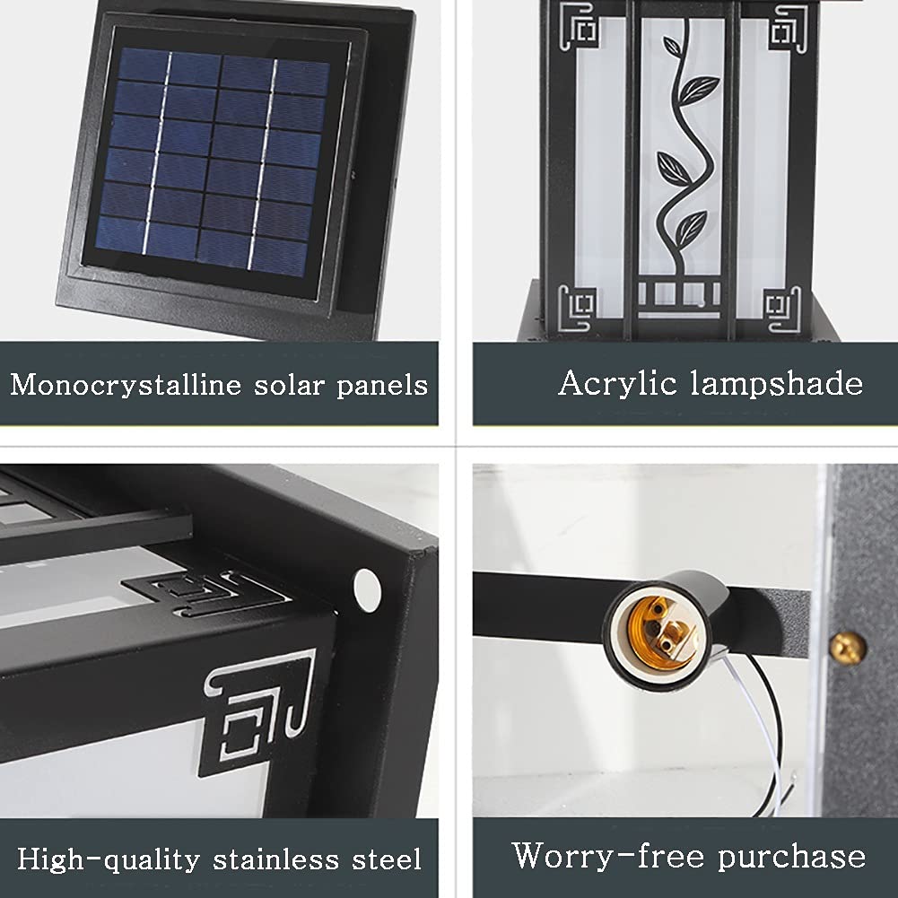 Solar Post Cap Lights Outdoor - IP65 Waterproof LED Deck Post Lighting, Warm White Modern Garden Lamp for Patio, Fence, Villa Gate Pillar - Perfect for Landscape, Pathway & Driveway Lighting