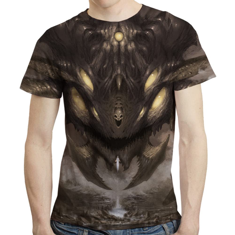 Gecaitez Men's 3D Printed Graphic T-Shirt - Cool Streetwear Design for Casual Wear & Summer Outfits