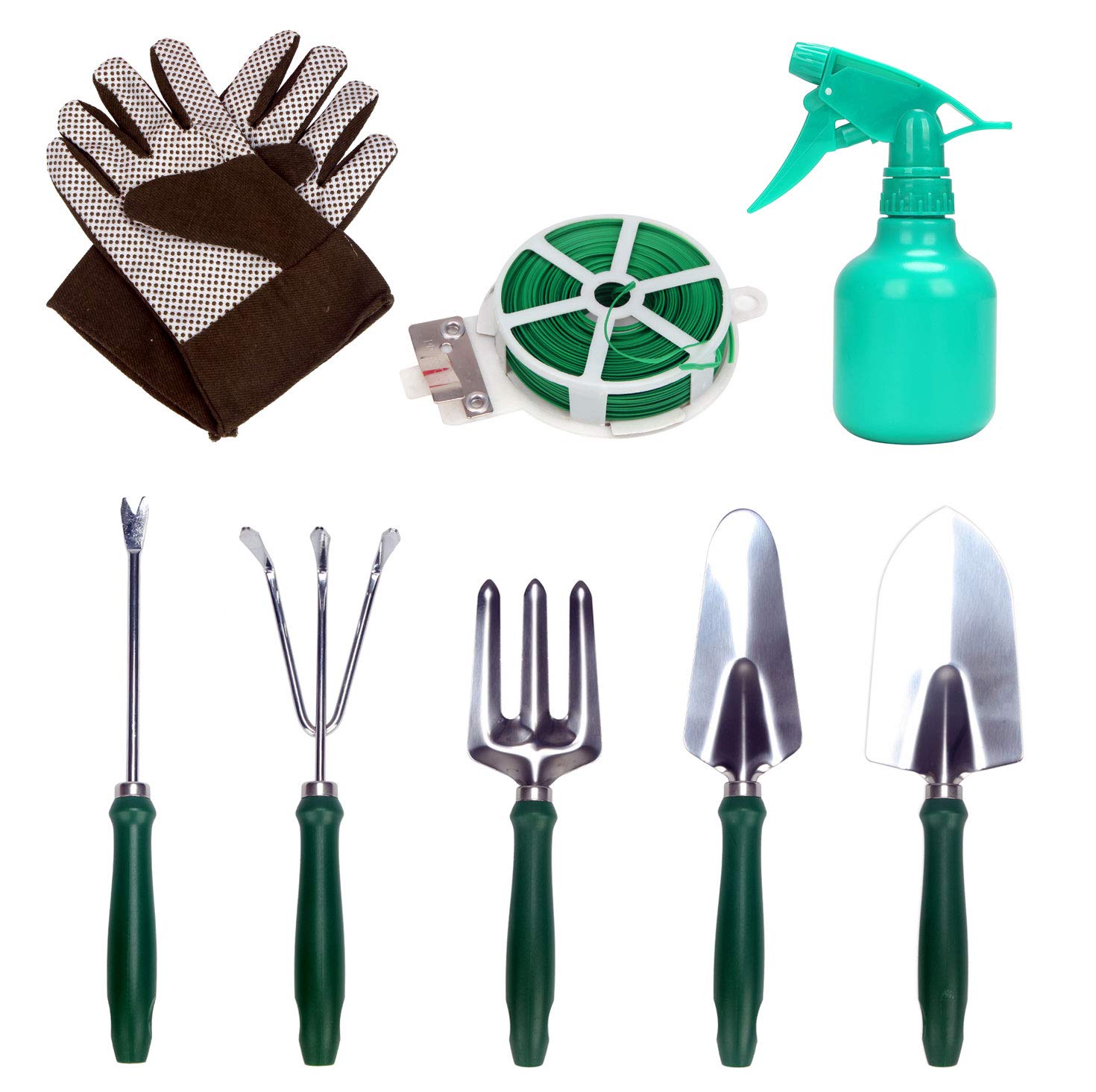 9-Piece Garden Tools Set with Gloves & Tote Bag - Durable Gardening Hand Tools Kit for Planting, Weeding, Pruning - Perfect for Home Garden, Yard Work, and Outdoor Landscaping