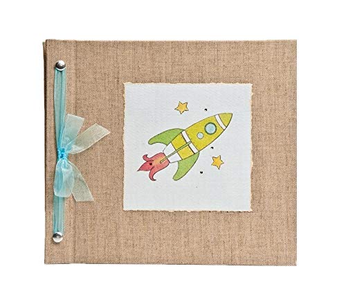 Beautiful Baby Memory Book Keepsake - Hugs & Kisses XO Baby Boy Rocket Theme | Baby Journal & Photo Album for Newborns, First Birthday & Special Moments