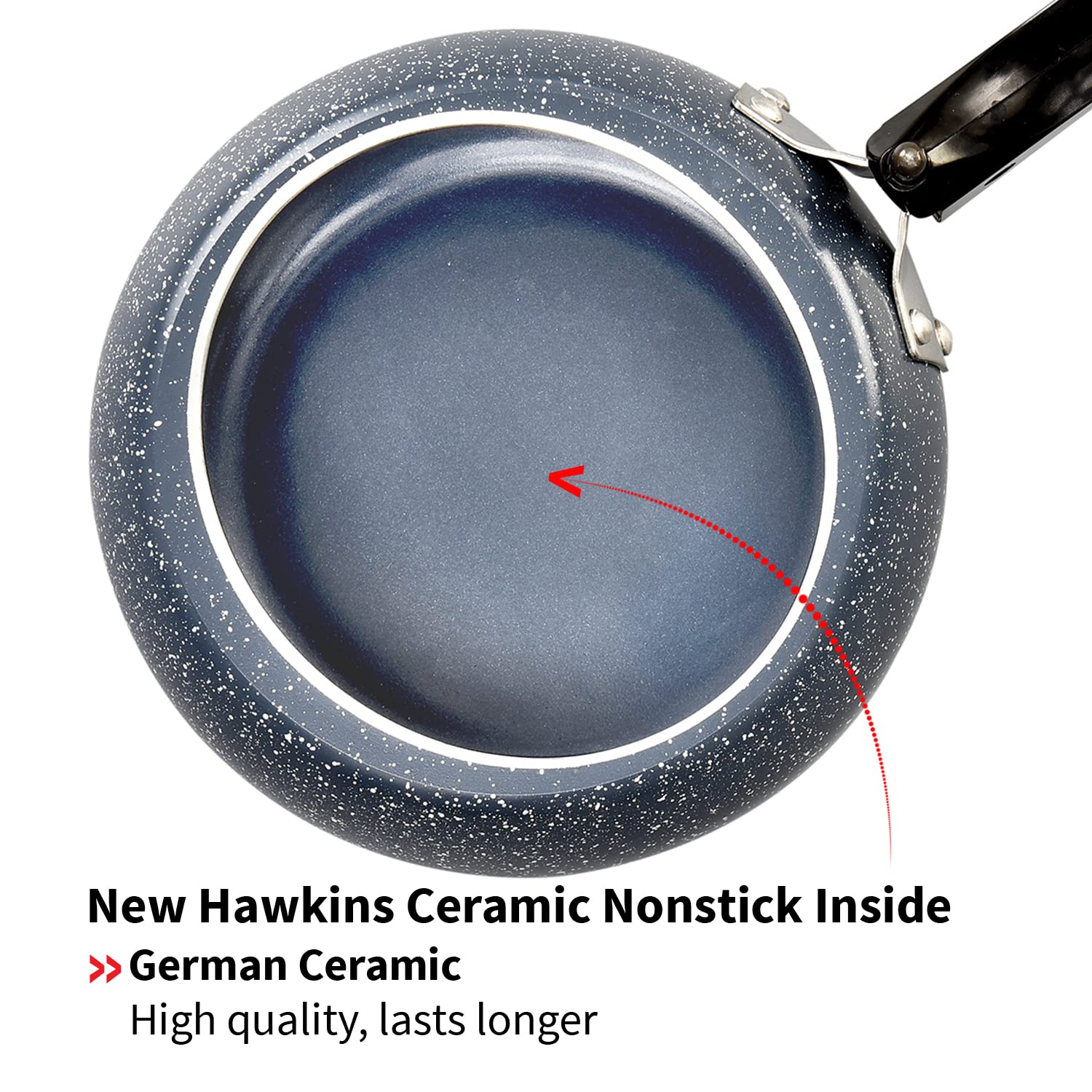 HAWKINS 3L Ceramic Nonstick Pressure Cooker with Induction Compatible Inner Lid - Granite Contura Design for Fast & Even Cooking - Perfect for Soups, Stews & Meal Prep (ICC30)