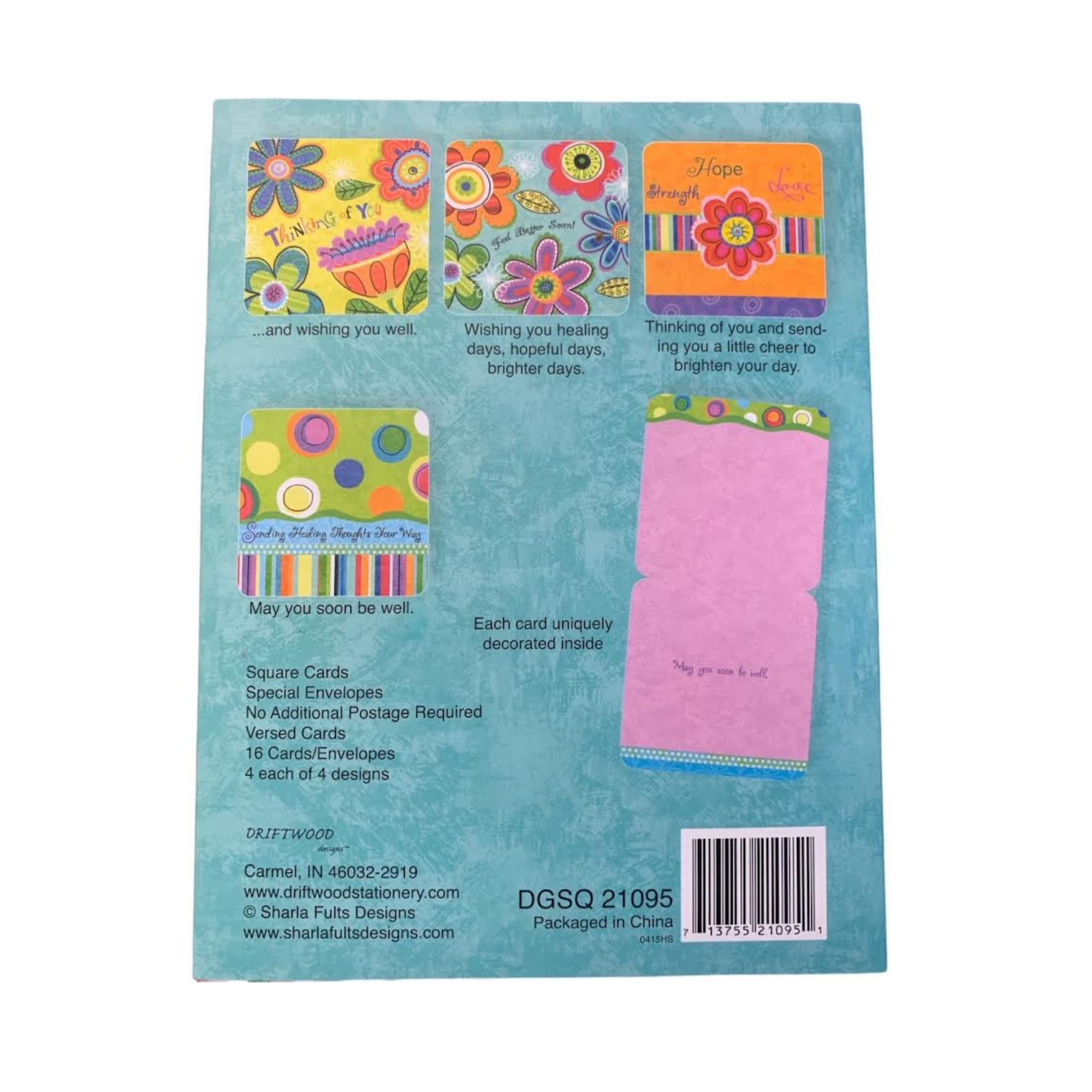 Sympathy & Get Well Greeting Card Set - 32 Premium Square Cards with White Envelopes | 2 Boxed Card Collections | Thoughtful Gift for Mother's Day, Condolences & Recovery Wishes | Perfect for Hospitals, Funerals & Special Occasions