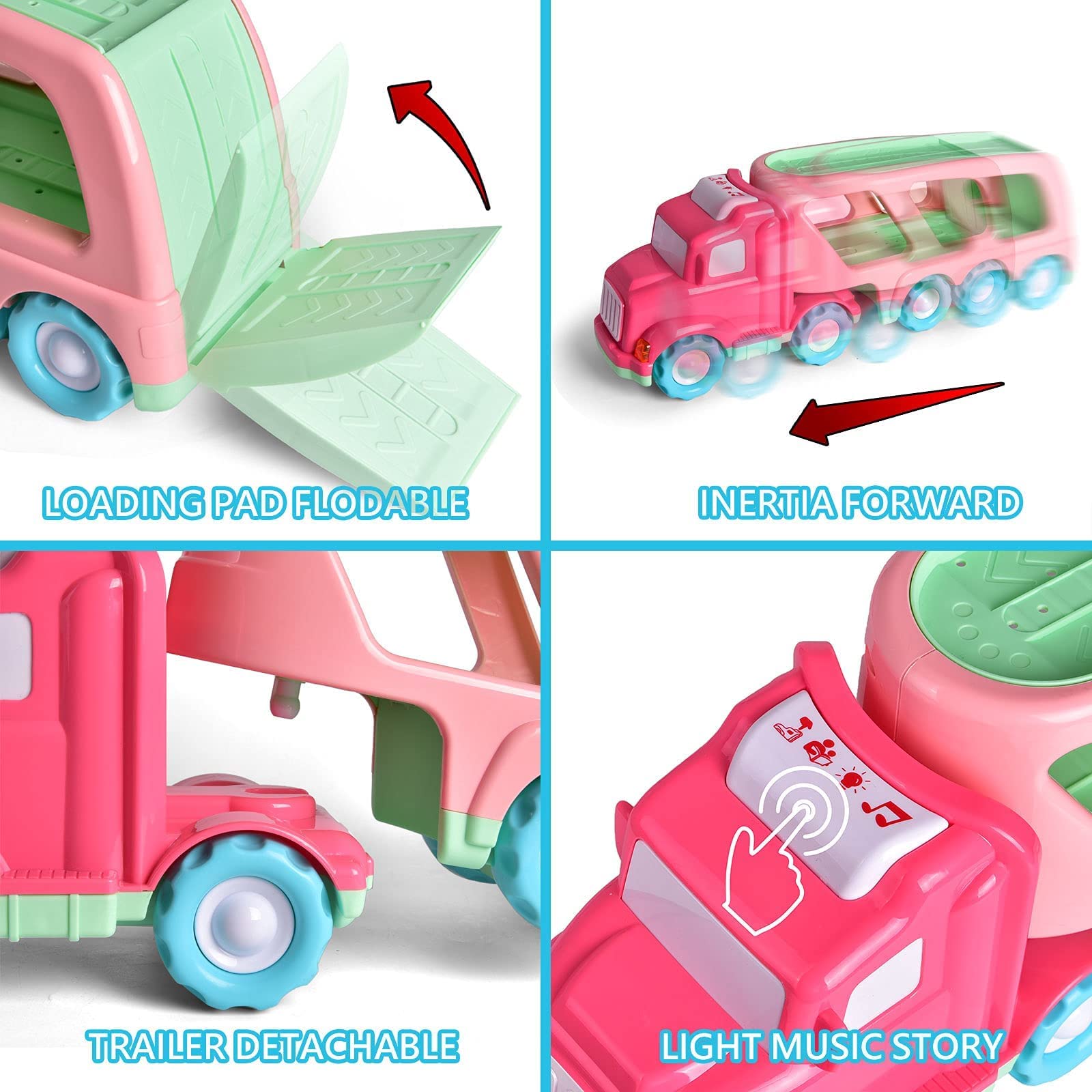 **Best Toddler Toys for Girls Ages 2-5 - FUN LITTLE TOYS Princess Carrier Truck with Cars & Planes - Educational Pretend Play Vehicle for Toddlers & Preschoolers - Perfect for Birthday Gifts & Indoor Playtime**