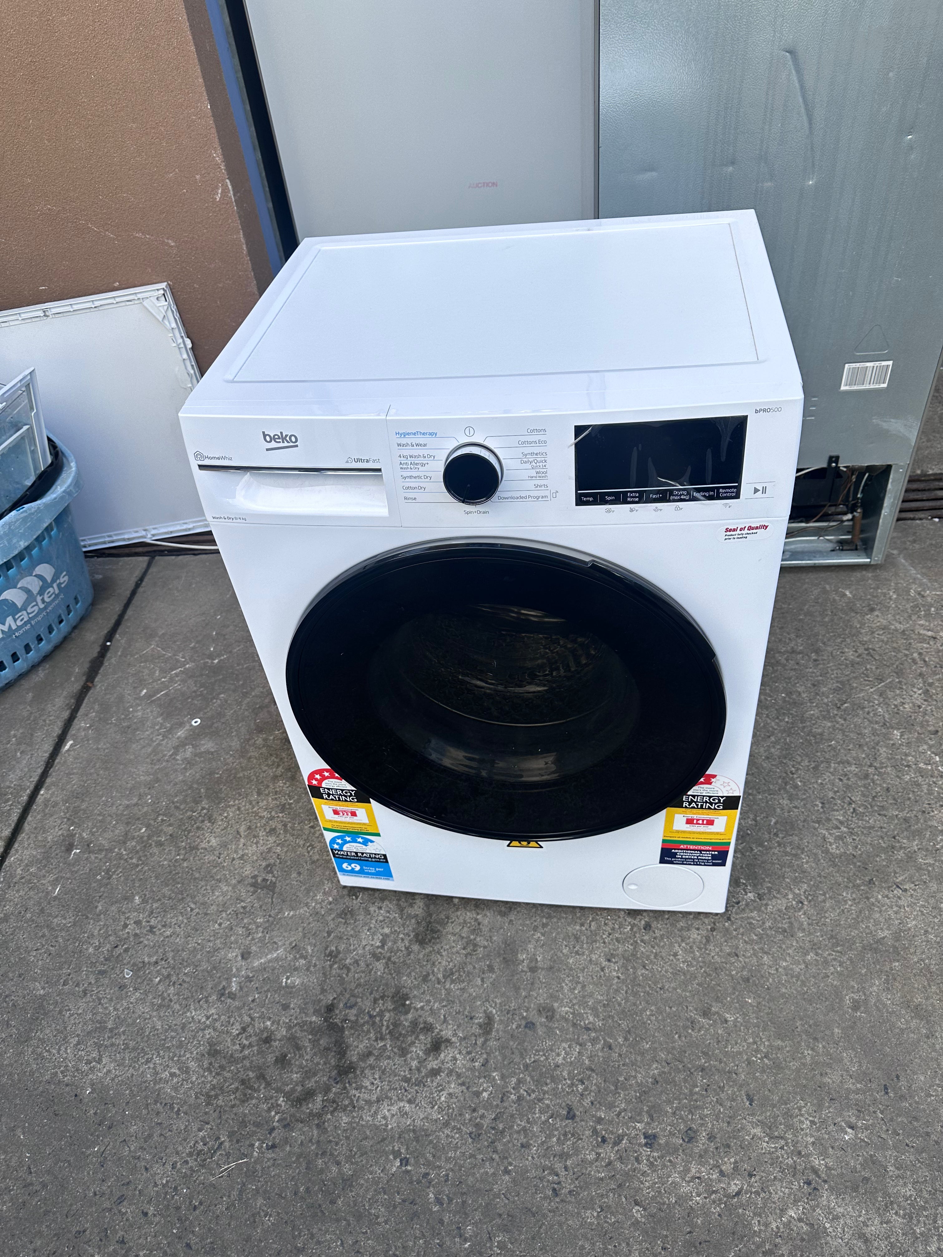 Beko BWDB8420W 8kg/4kg UltraFast Washer Dryer Combo - Factory Second | Energy Efficient Laundry Solution for Apartments & Small Homes | Fast Drying & Space Saving Design