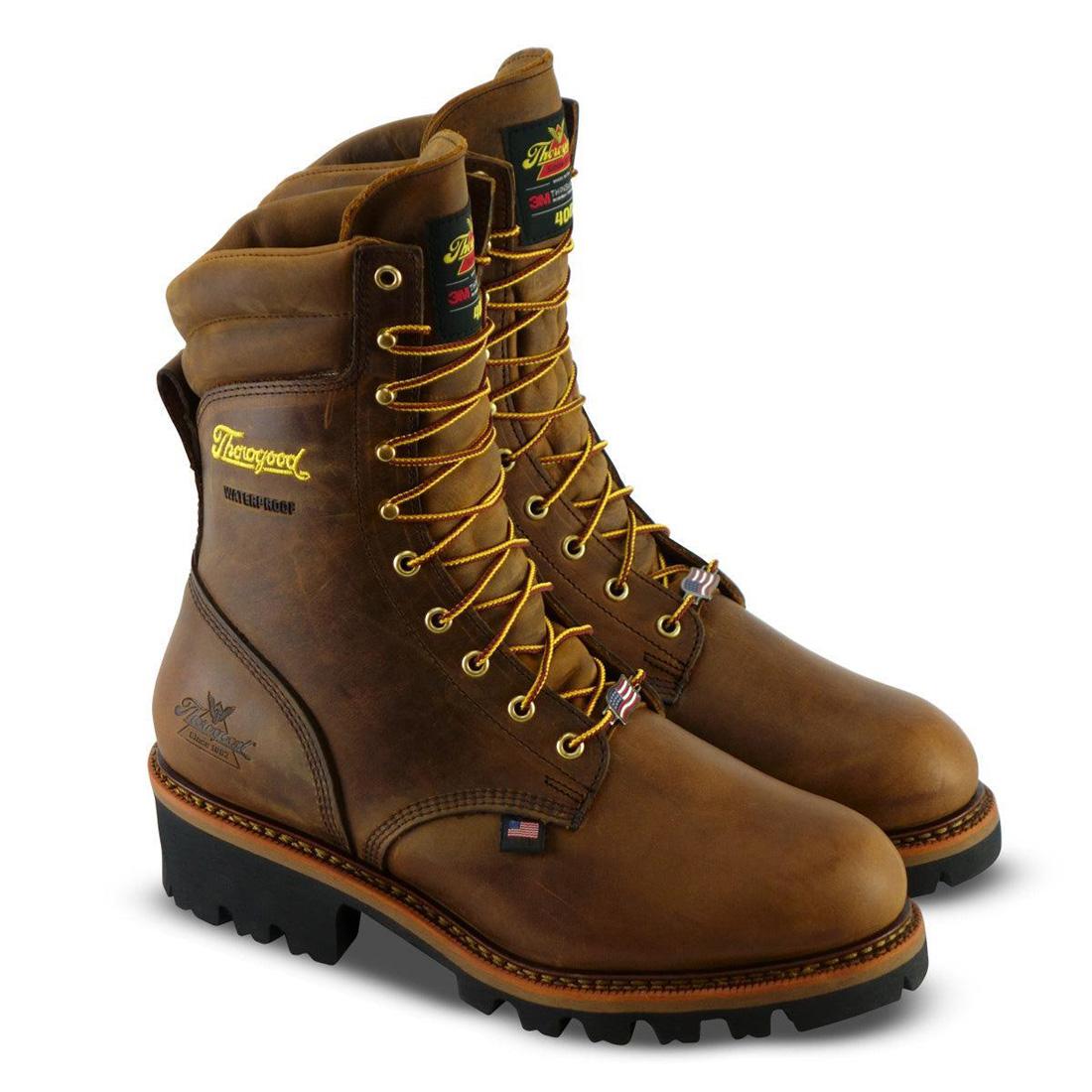 Logger Series 9 Steel Toe Insulated Waterproof Work Boots - Brown Trail Crazy Horse Leather - Heavy Duty Construction for Construction, Hiking & Outdoor Winter Work
