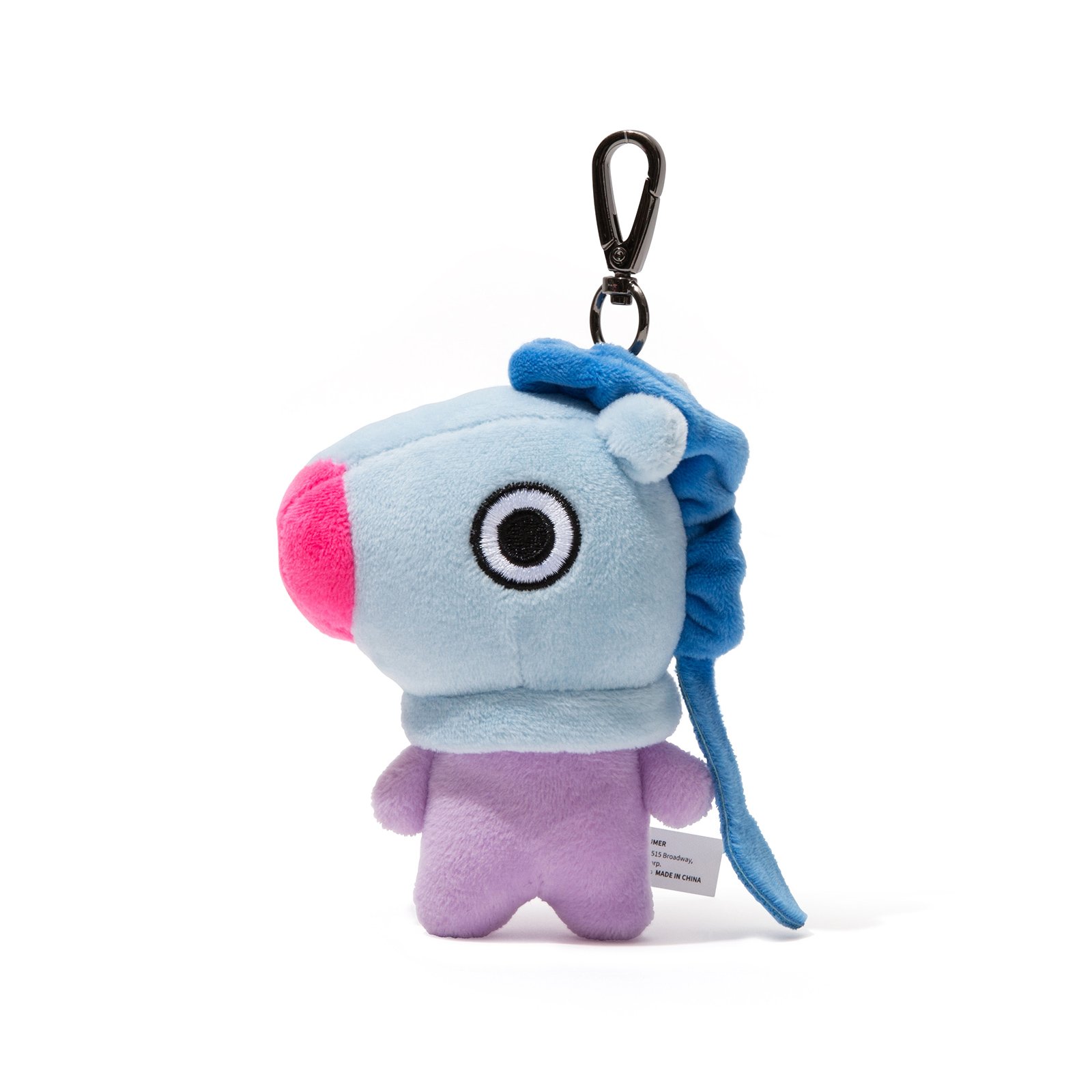 BT21 MANG Soft Plush Stuffed Animal Keychain - Cute Blue & Purple Character Key Ring Bag Charm (12cm) - Perfect for Backpacks, Purses, Gift Giving & K-Pop Fans