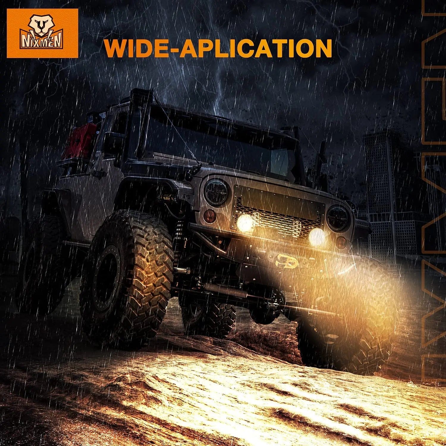 3 Inch 12W 2940LM Amber LED Work Lights - Round Flood Lights with Built-in EMC (Pair) - Perfect for Off-Road Vehicles, Trucks, ATVs, and Marine Applications