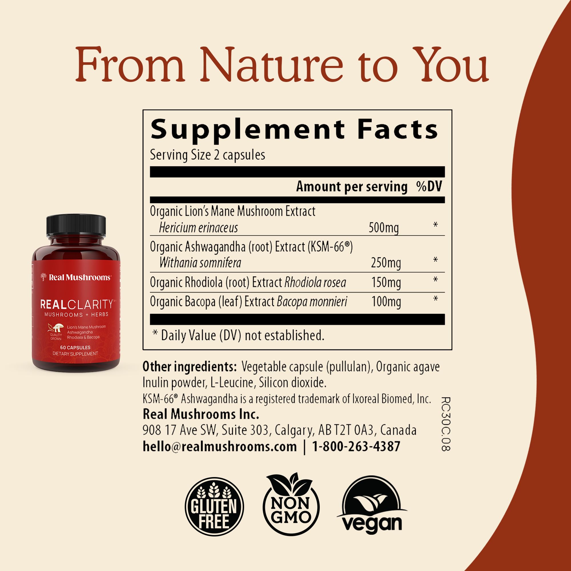 Lion's Mane Mushroom Supplement (120ct) & RealClarity Cognitive Support (60ct) & 5 Defenders Immune Booster (90ct) Bundle - Brain Health, Focus & Immunity Support - Perfect for Students, Professionals & Wellness Enthusiasts
