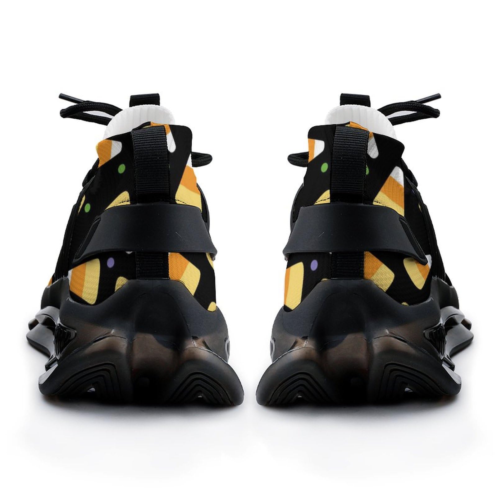 Halloween Candy Corn Pattern Men's Running Shoes - Lightweight Athletic Sneakers for Gym, Hiking & Sports | Festive Workout & Costume Shoes