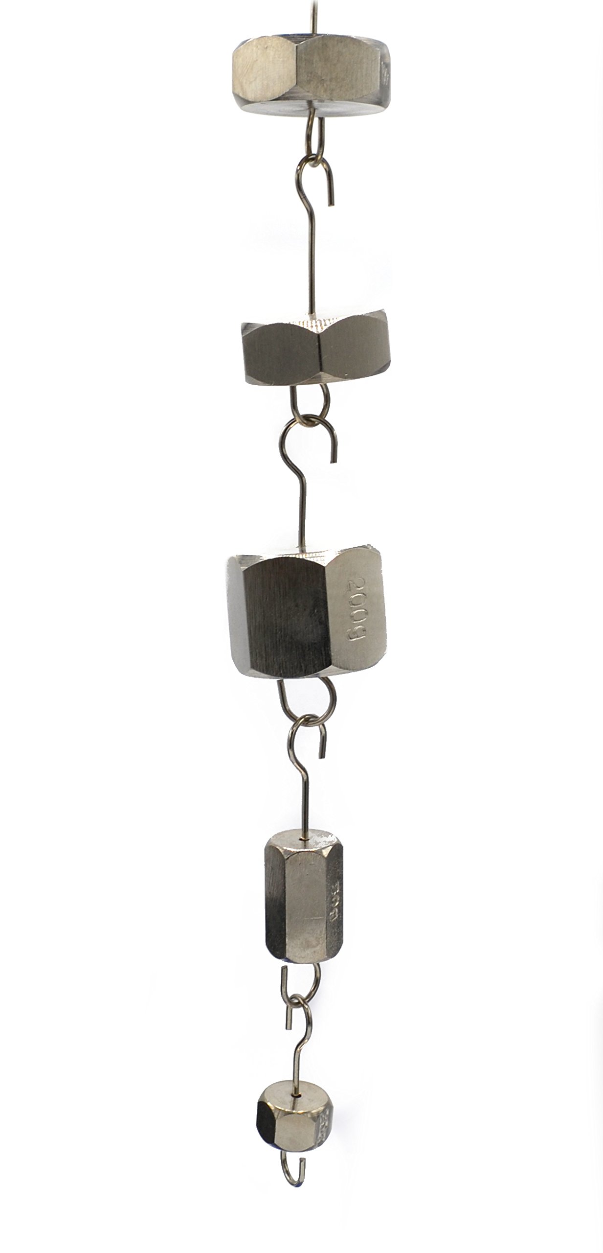 EISCO Brass Weight Set - 8 Precision Weights & 3 Spare Hooks - with Solid Wood Storage Block - Perfect for Physics Labs, Science Classrooms & Home Experiments