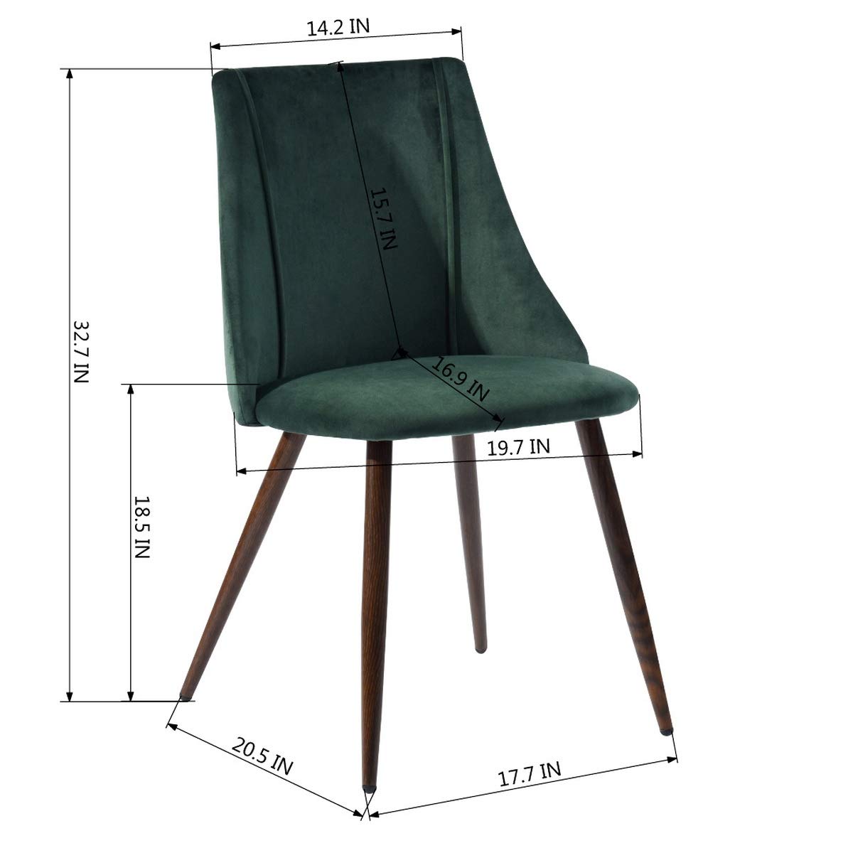 COZYCASA Velvet Dining Chairs Set of 2 - Mid-Century Modern Style Kitchen & Dining Room Accent Chairs with Sturdy Metal Legs - Comfortable for Kitchen, Lounge & Farmhouse Decor - Elegant Green Velvet Upholstery - Perfect for Dinner Parties, Breakfast Nooks & Home Office Seating