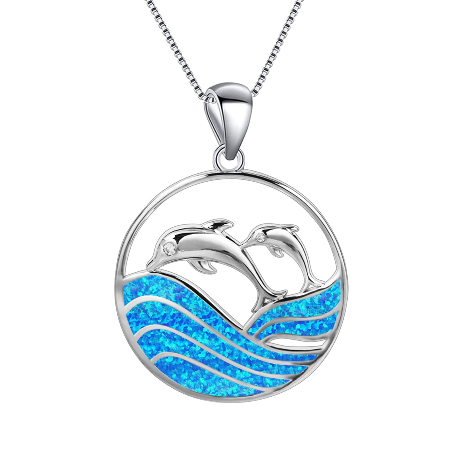Diamond Dolphin Pendant Necklace for Women - Elegant Beaded Jewelry with Sparkling Dolphin Charm - Perfect for Casual Wear, Parties & Gifts