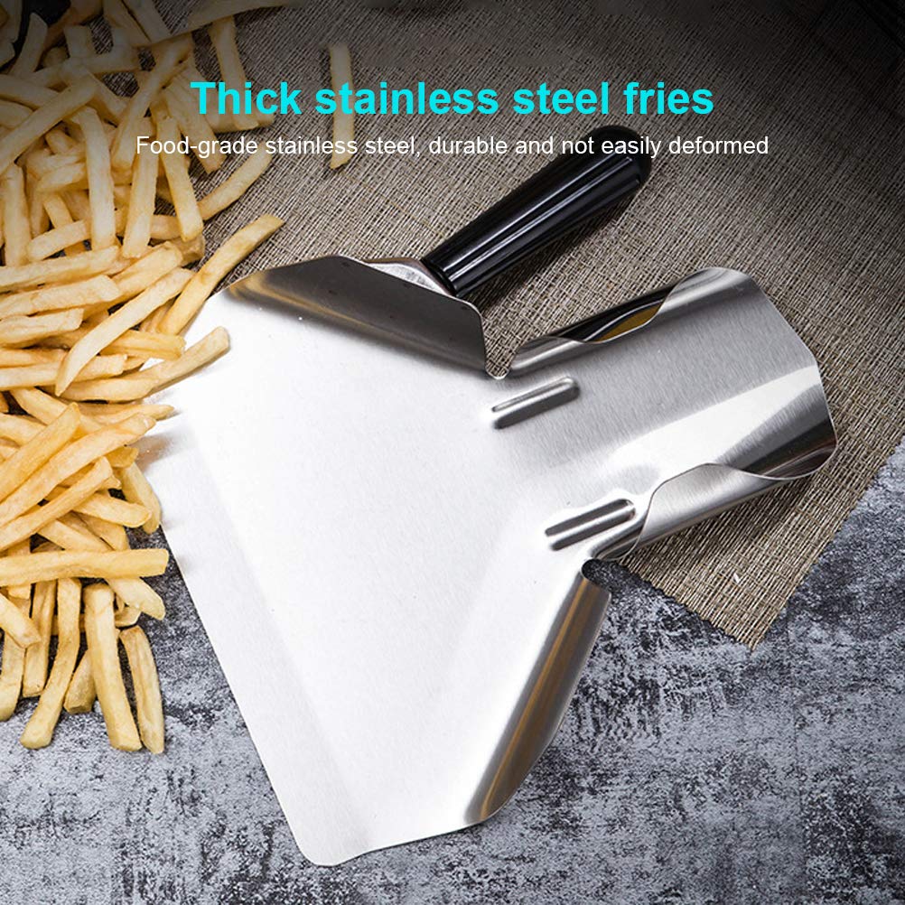 Stainless Steel Popcorn Scoop & French Fry Bagger - Multi-Purpose Dessert Scooper for Snacks, Ice Cream, and Dry Goods - Perfect for Movie Nights, Parties, and Food Service