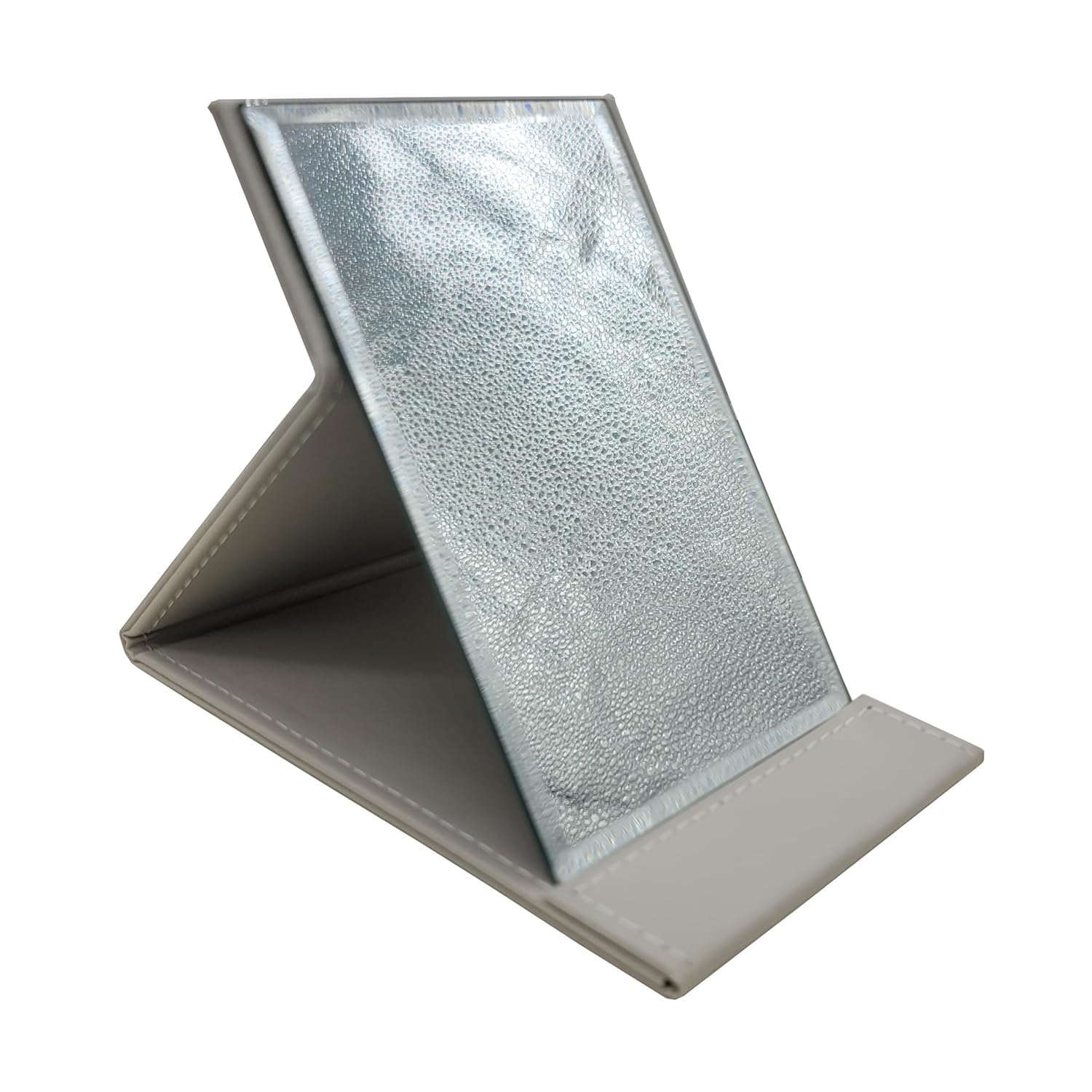 TEESTA Mini Portable LED Makeup Mirror with Light - HD Compact Folding Travel Mirror for Cosmetic & Beauty - Perfect for Home, Office, Camping & Travel (Grey, 1pc) | Ideal for Makeup Application, Skincare Routine & On-the-Go Touch Ups