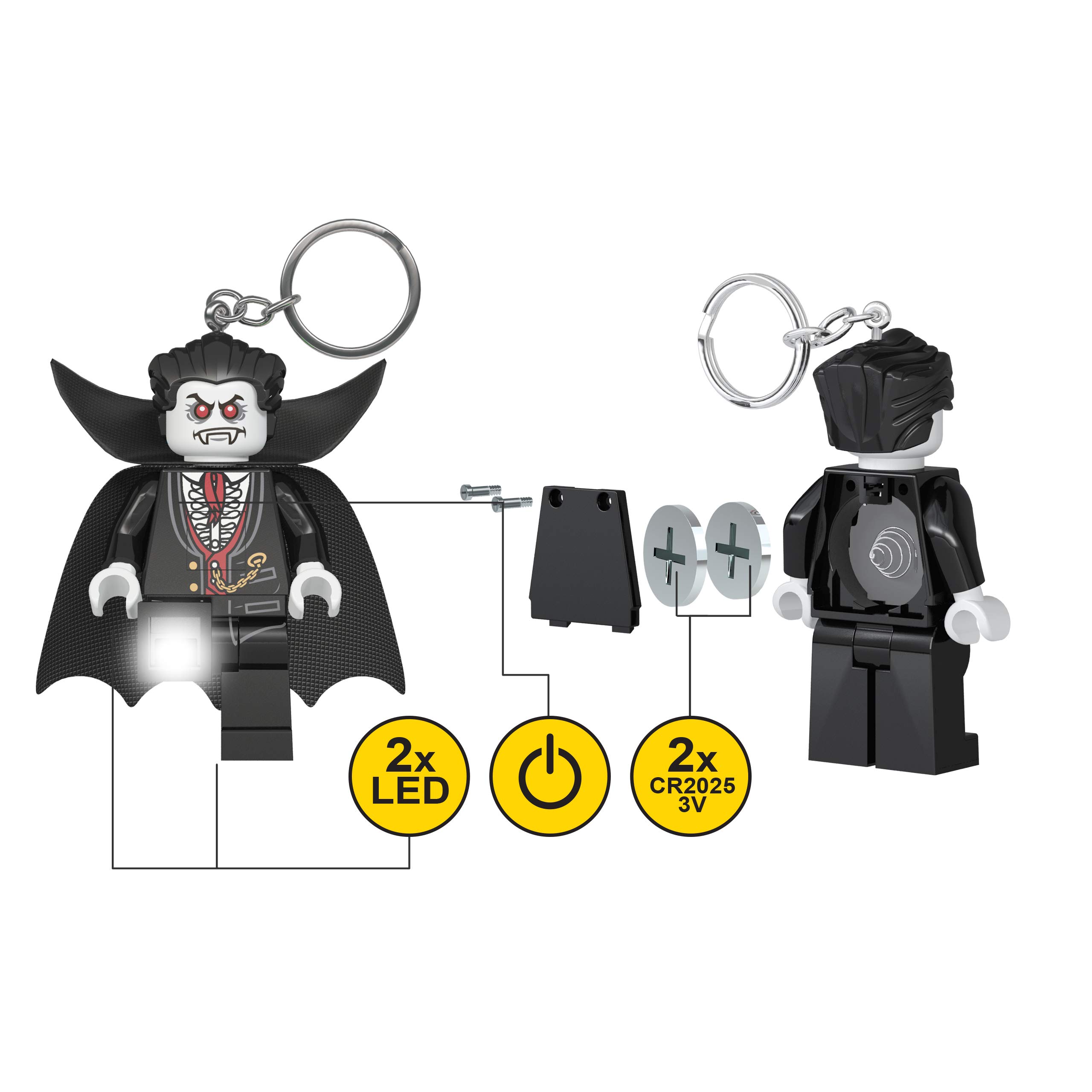LEGO Monster Fighters Vampyre Keychain Light - 3 Inch Tall Glow-in-The-Dark Figure for Halloween Decor & Cosplay (KE133H) - Perfect for Costume Accessories, Party Favors, and Gift Giving
