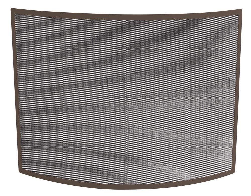 Uniflame Single Panel Curved Bronze Wrought Iron Fireplace Screen - Elegant Decorative Room Divider for Living Room, Bedroom & Outdoor Patio