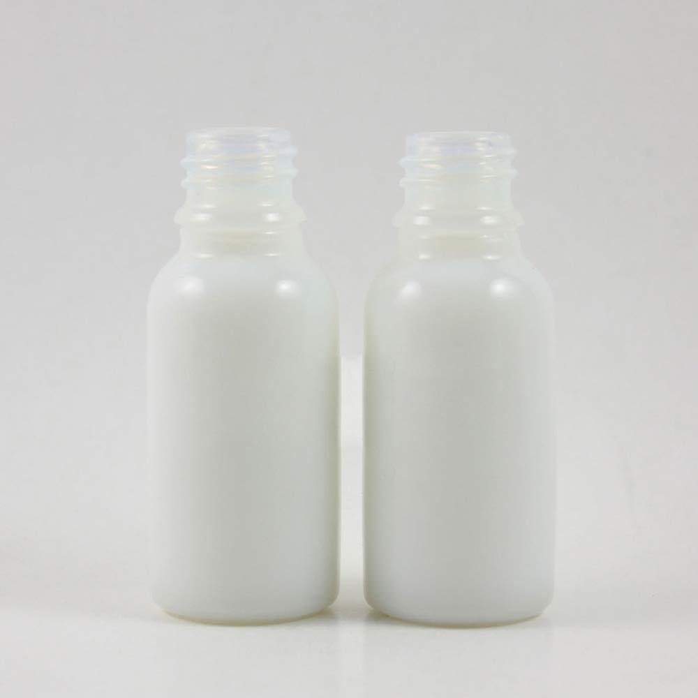 Pearl White Glass Dropper Bottles (30ml, Pack of 2) - Round Essential Oil Containers for Beauty, Skincare, DIY Blends & Travel - Perfect for Aromatherapy, Toners & Cosmetic Storage