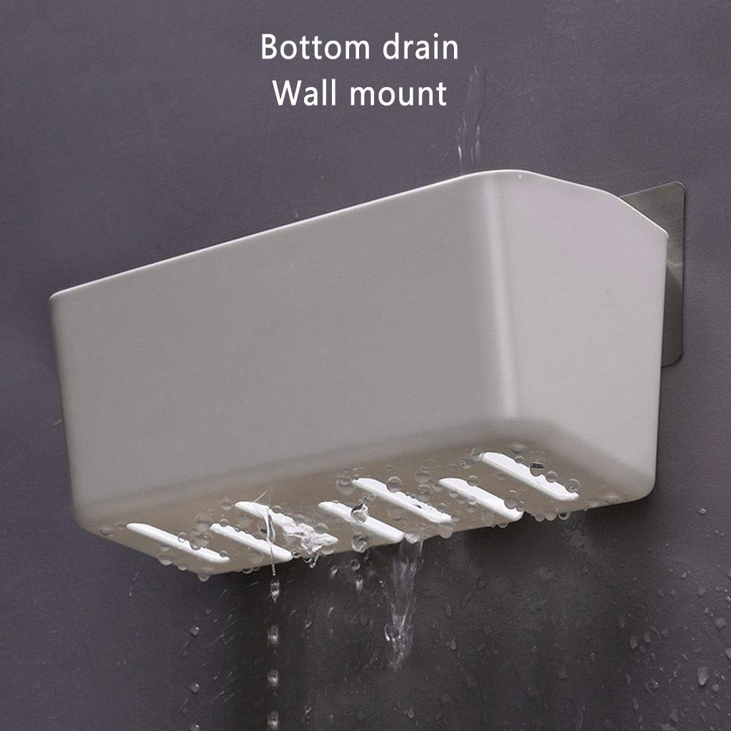 Wall Mounted Floating Shelves - Sturdy Storage Rack for Kitchen, Bathroom & Shower | Space-Saving Spice Organizer with Hooks | Perfect for Small Spaces & Home Organization (Style 2)