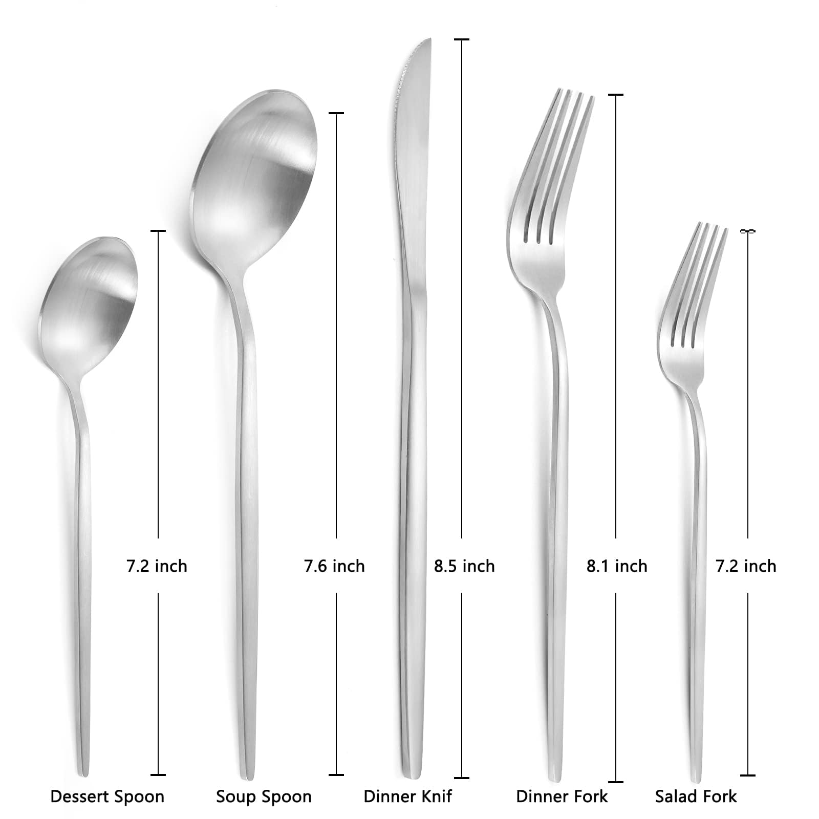 LAZAHOME 40-Piece Stainless Steel Silverware Set for 8 - Includes Spoons, Forks & Knives - Satin Polished Finish, Dishwasher Safe - Perfect for Dinner Parties, Weddings & Everyday Dining