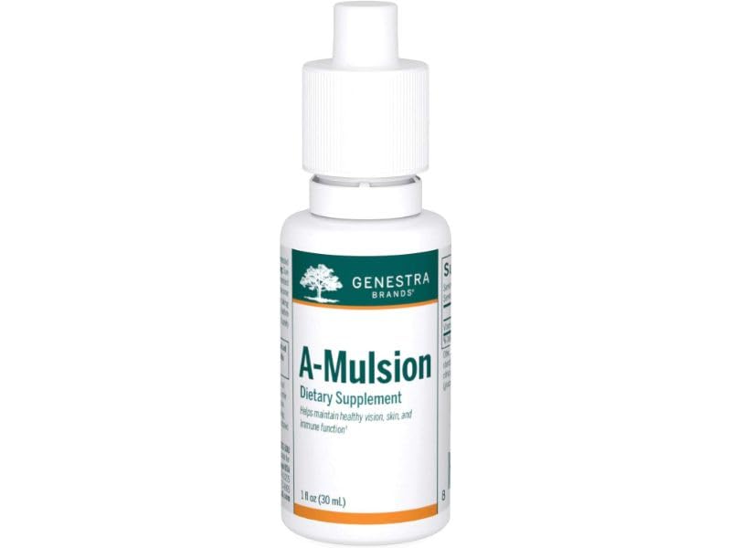 Genestra Brands A-Mulsion Liquid Vitamin A Supplement - Supports Immune System, Skin, Vision, Bone & Teeth Health - 1 Fl Oz Citrus Flavor - Perfect for Daily Wellness & Immune Boost