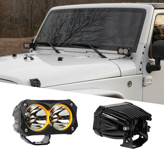 2 Pack 30W LED Offroad Cube Spot Lights - Waterproof for Trucks, ATVs, UTVs, Boats - Perfect for Off-Roading, Camping & Night Driving