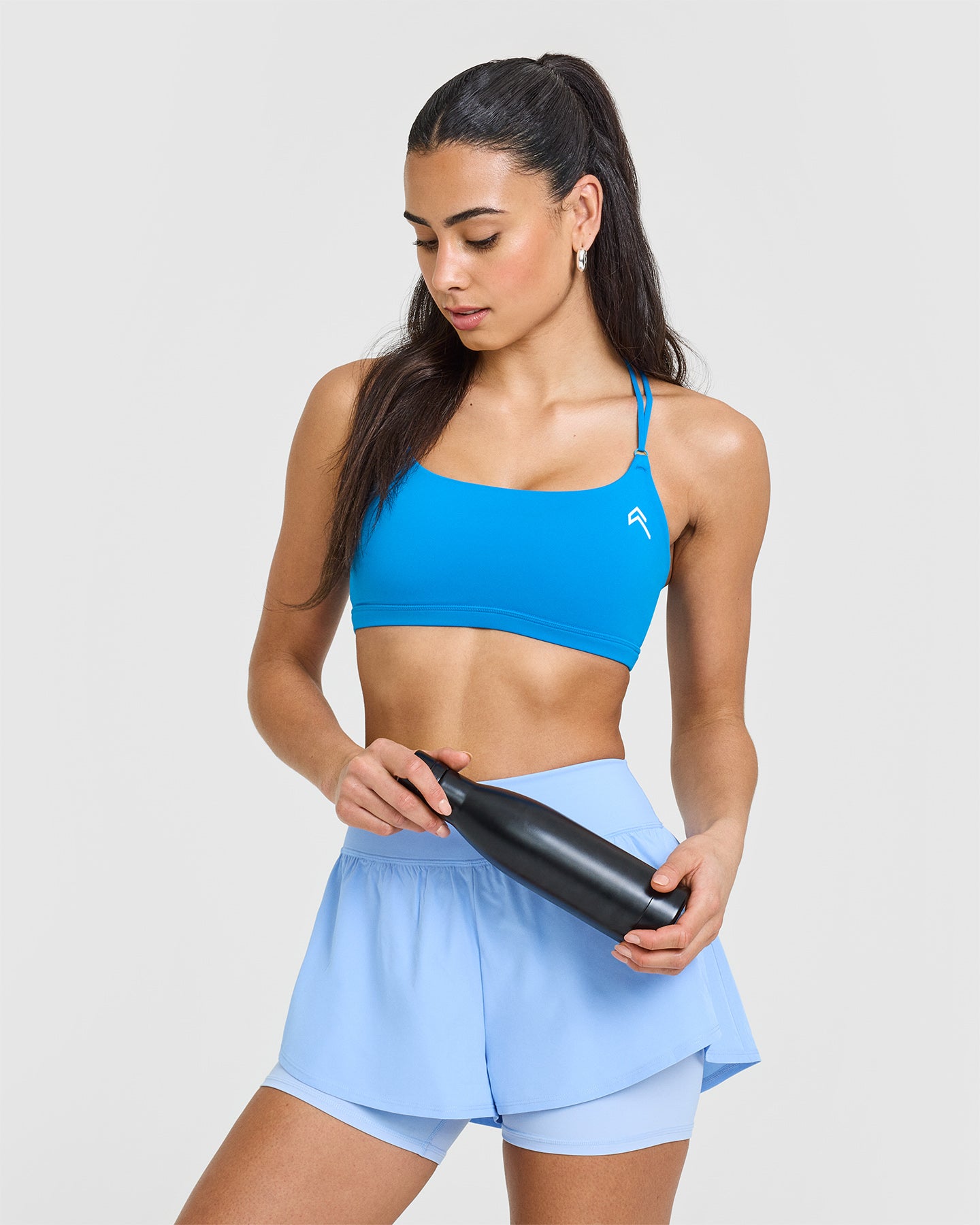 Everyday Crossover Bralette - Comfortable Wireless Bra in Tropical Blue | Perfect for Yoga, Lounge & Casual Wear