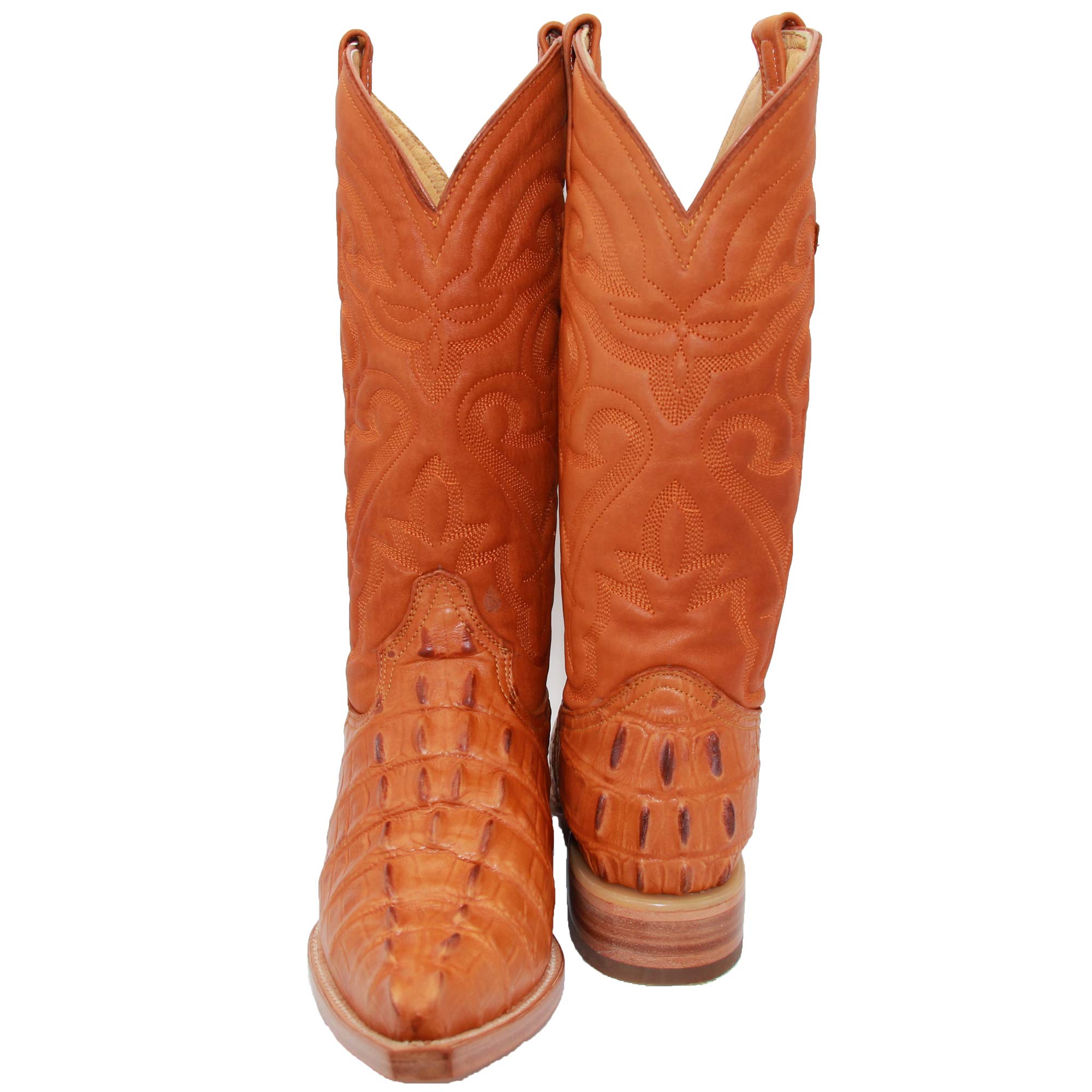 Men's Western Crocodile Print Leather Cowboy Boots - Snip Toe Design for Rodeo, Country Dancing & Outdoor Adventures