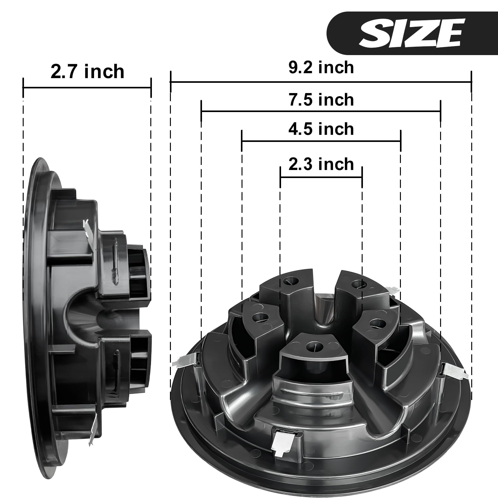 8 Inch Universal Golf Cart Wheel Covers - Black Snap-on Hub Caps for Yamaha, Club Car, EZGO & Most Golf Carts (Set of 4) | Durable Protection & Stylish Upgrade for Golf Course or Neighborhood Rides