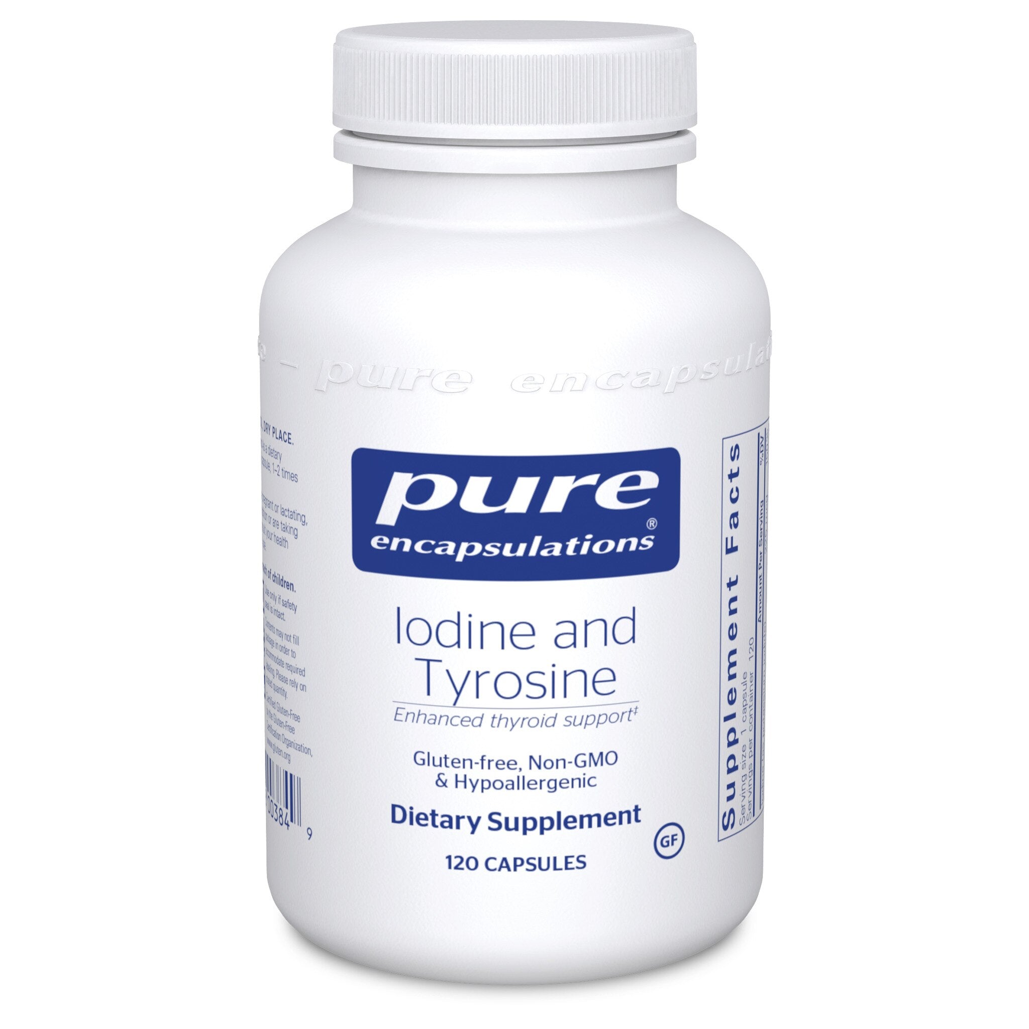 Pure Encapsulations Iodine & Tyrosine Supplement - 120 Capsules for Thyroid Support & Metabolism Boost | Ideal for Thyroid Health & Energy Levels