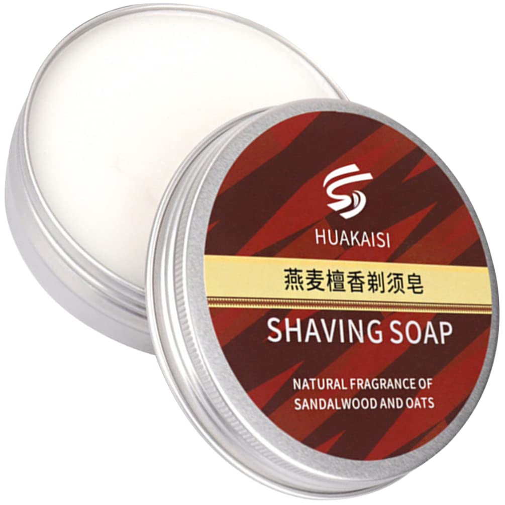 FRCOLOR Natural Shaving Soap Bar for Men - Coconut Oil Beard & Mustache Care Kit with Foaming Facial Butter - Perfect for Daily Grooming, Travel & Gift Sets