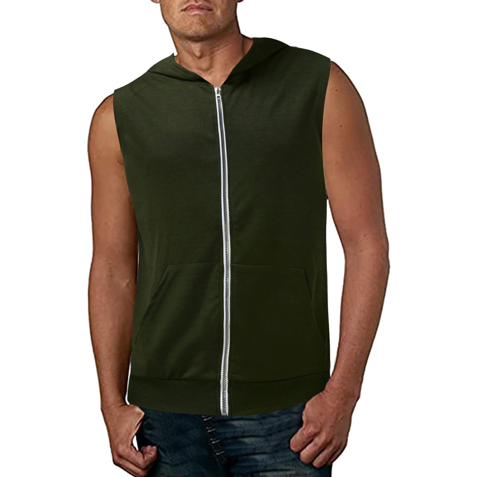 Men's Hawaiian Shirts - Summer Sleeveless Hooded Cardigan Vest for Sports & Fitness | Beachwear, Gym, Outdoor Activities