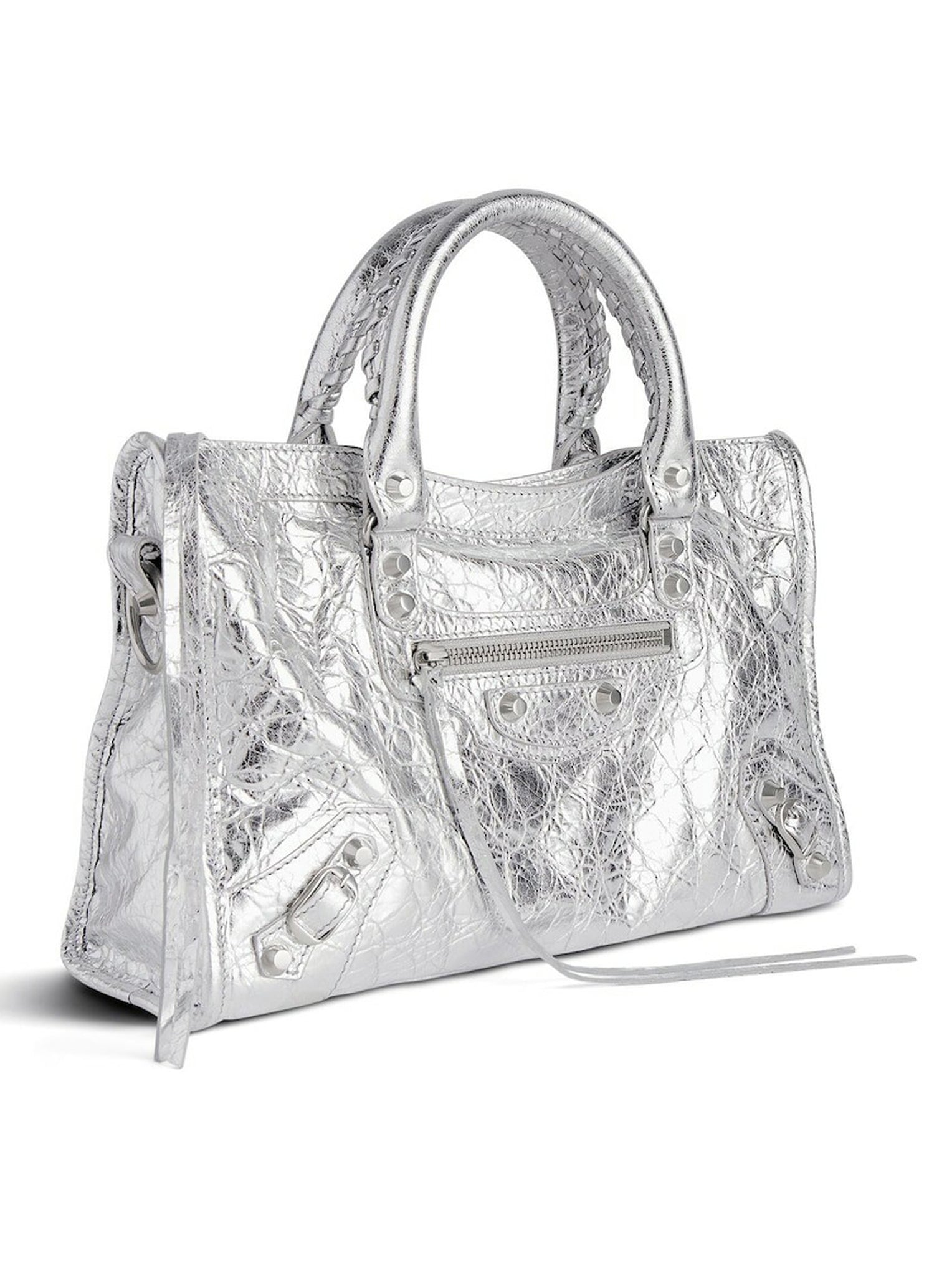 LE CITY Small Metallic Women's Shoulder Bag in Silver - Elegant Crossbody Purse for Work, Party & Evening Out