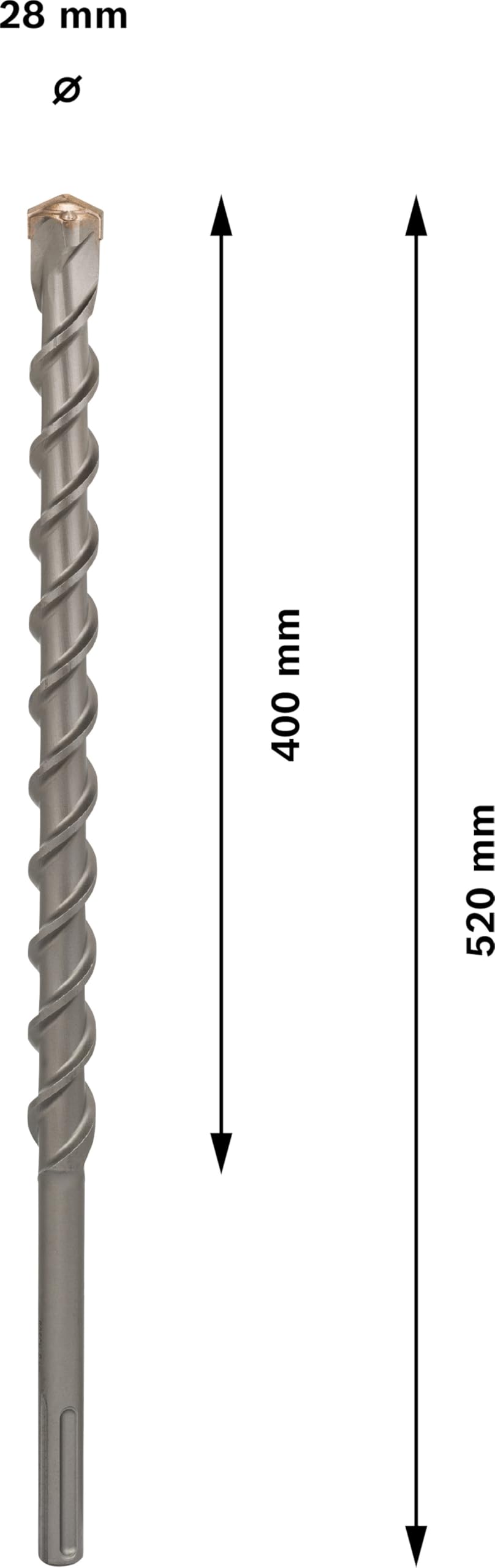 Bosch 1618596502 SDS-MAX-9 Hammer Drill Bit for Natural Stone - 28mm x 15.74 Inch - Professional Masonry & Concrete Drilling - Perfect for Construction, Renovation & DIY Projects