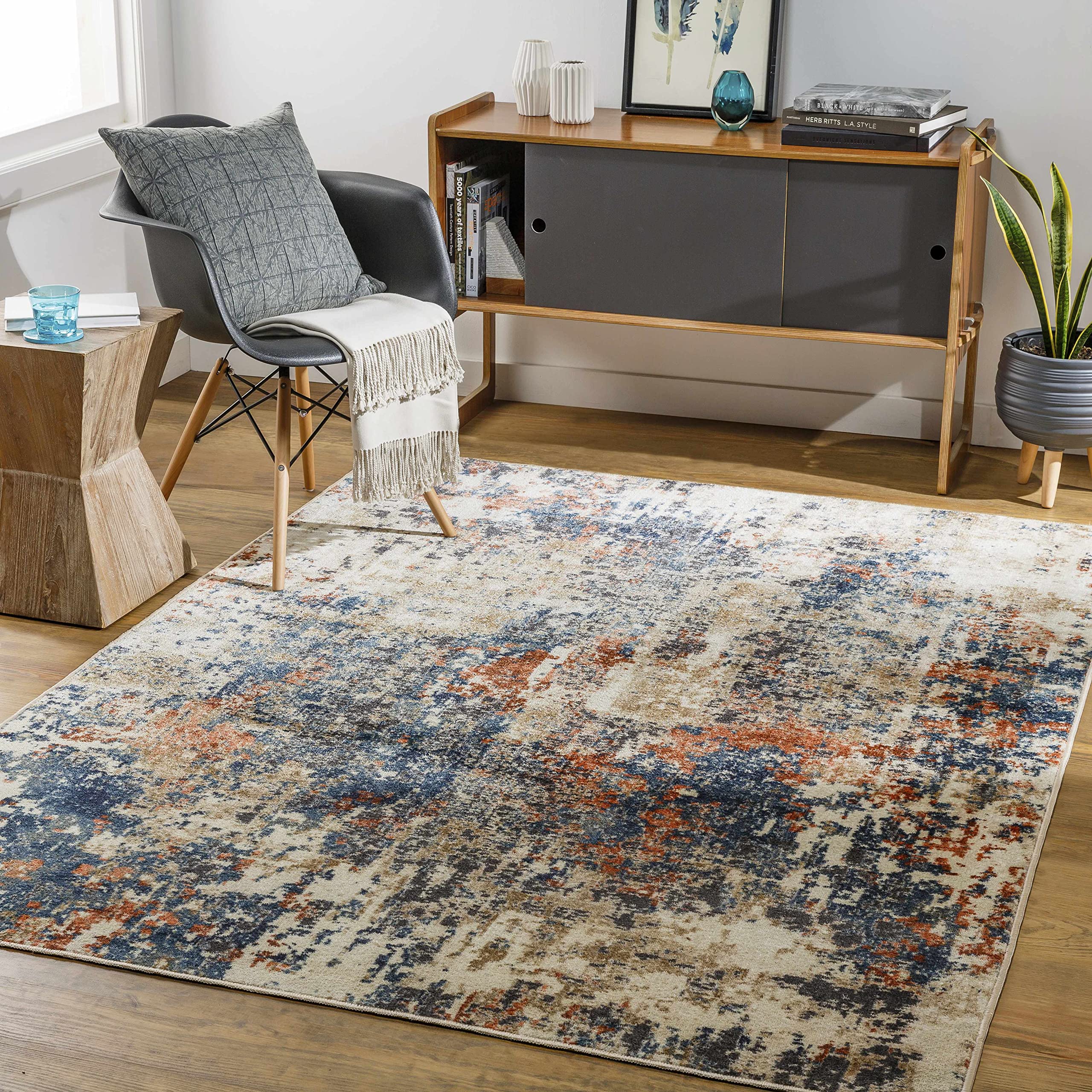 Hauteloom Trinityville Machine Washable Area Rug - Green, Gray, Orange - 7'10