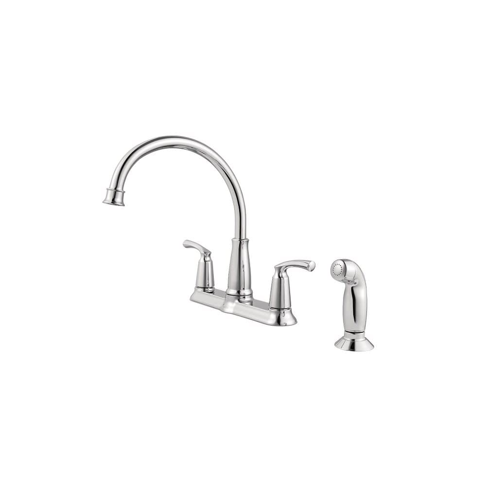 Moen 87403 Bexley Chrome 2-Handle Lever Kitchen Faucet with Pull-Down Sprayer - Perfect for Modern Kitchens and Easy Dishwashing