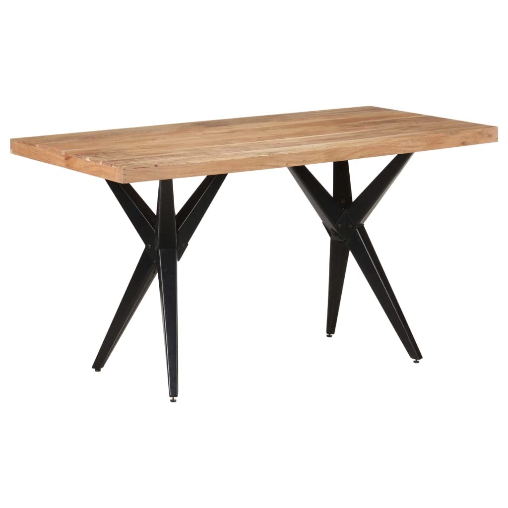 Modern Acacia Wood Dining Table with Steel Legs - 55.1
